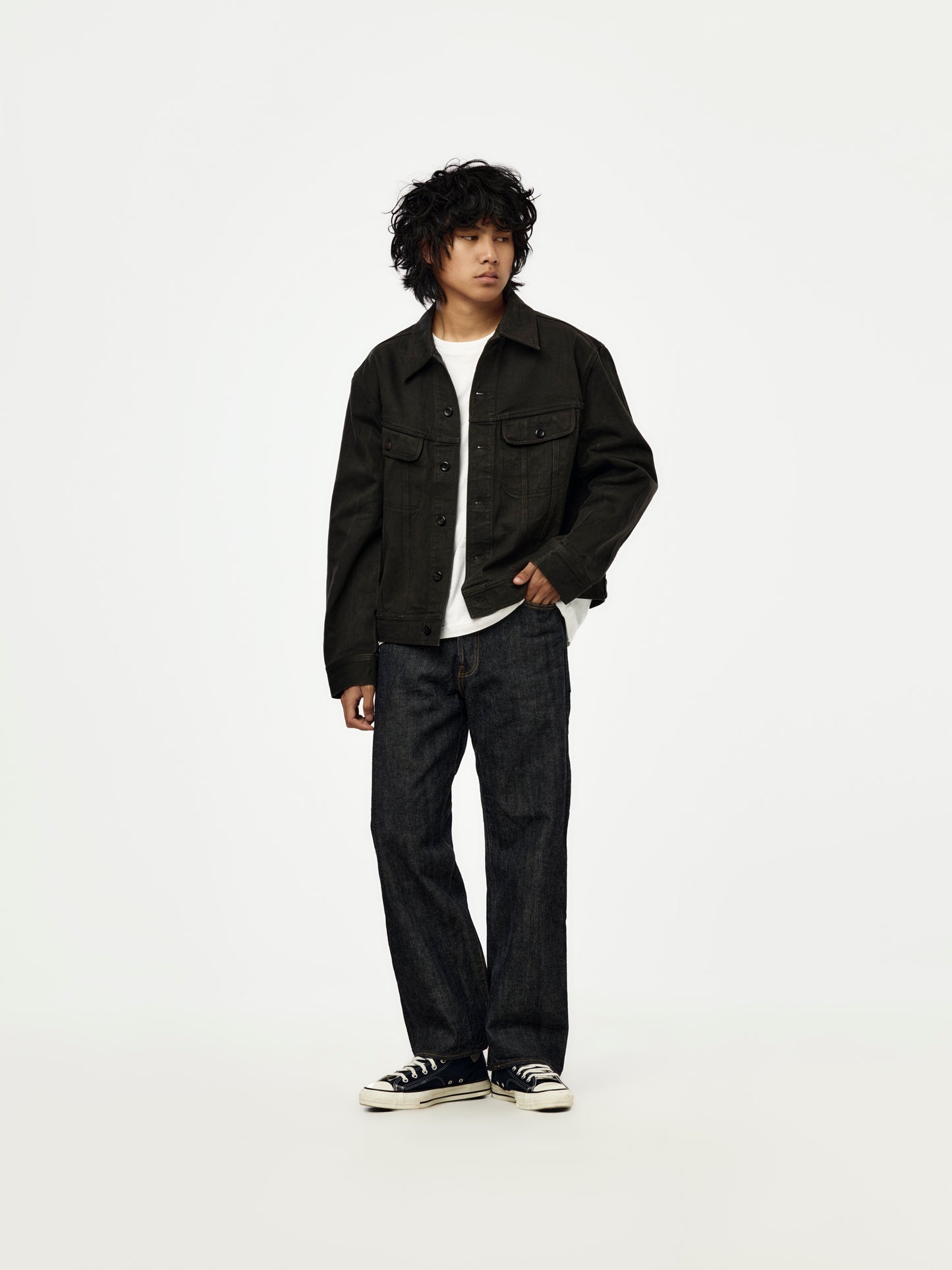 Sulphur Dyed Trucker Jacket (Washed Black)