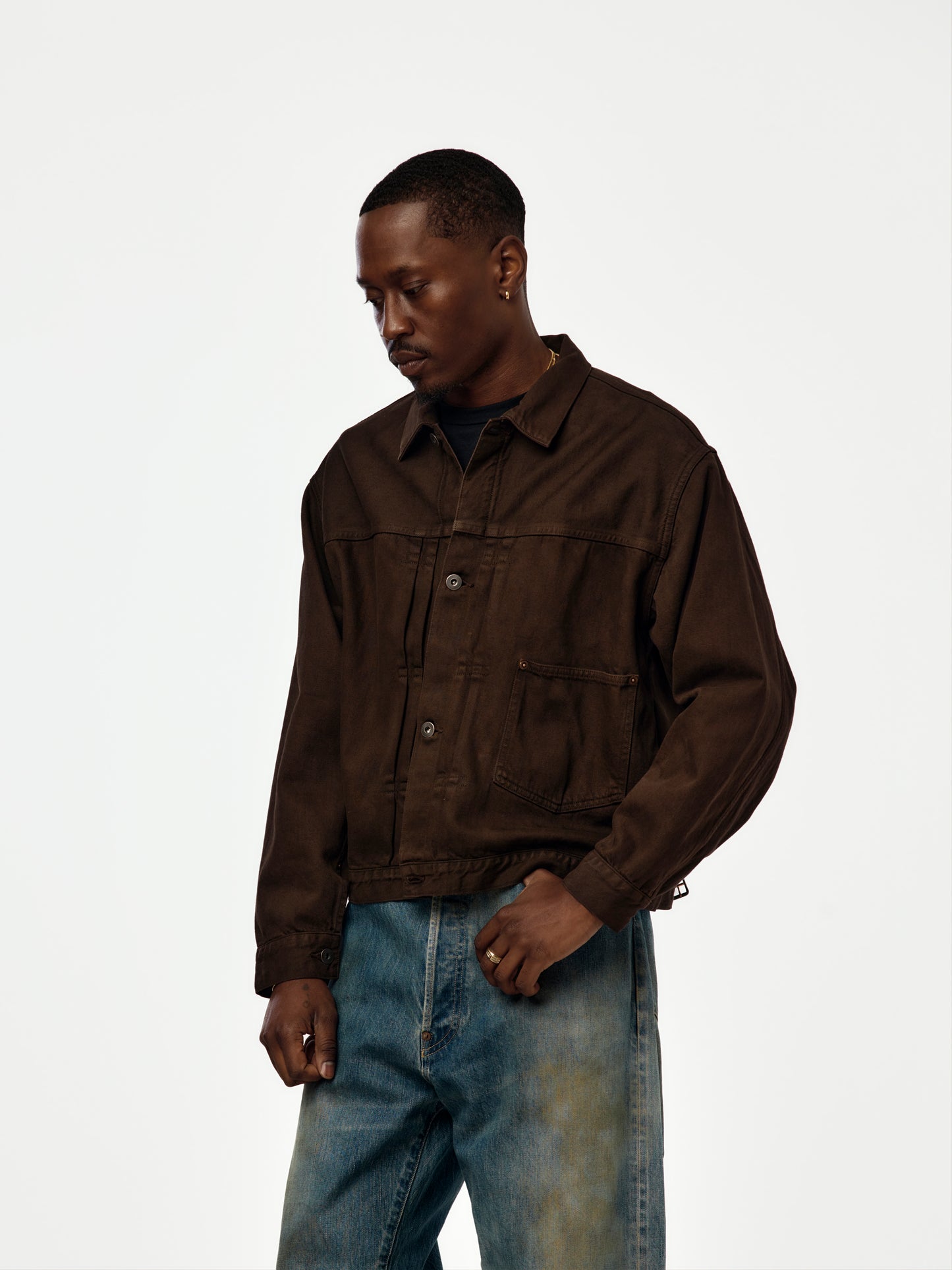 A.PRESSE 1st Type Denim Jacket (Brown) (SIS)