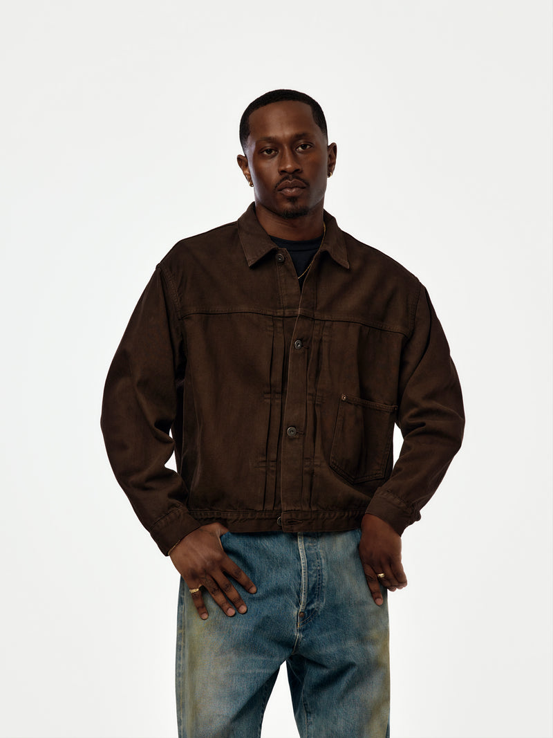 A.PRESSE 1st Type Denim Jacket (Brown) (SIS)