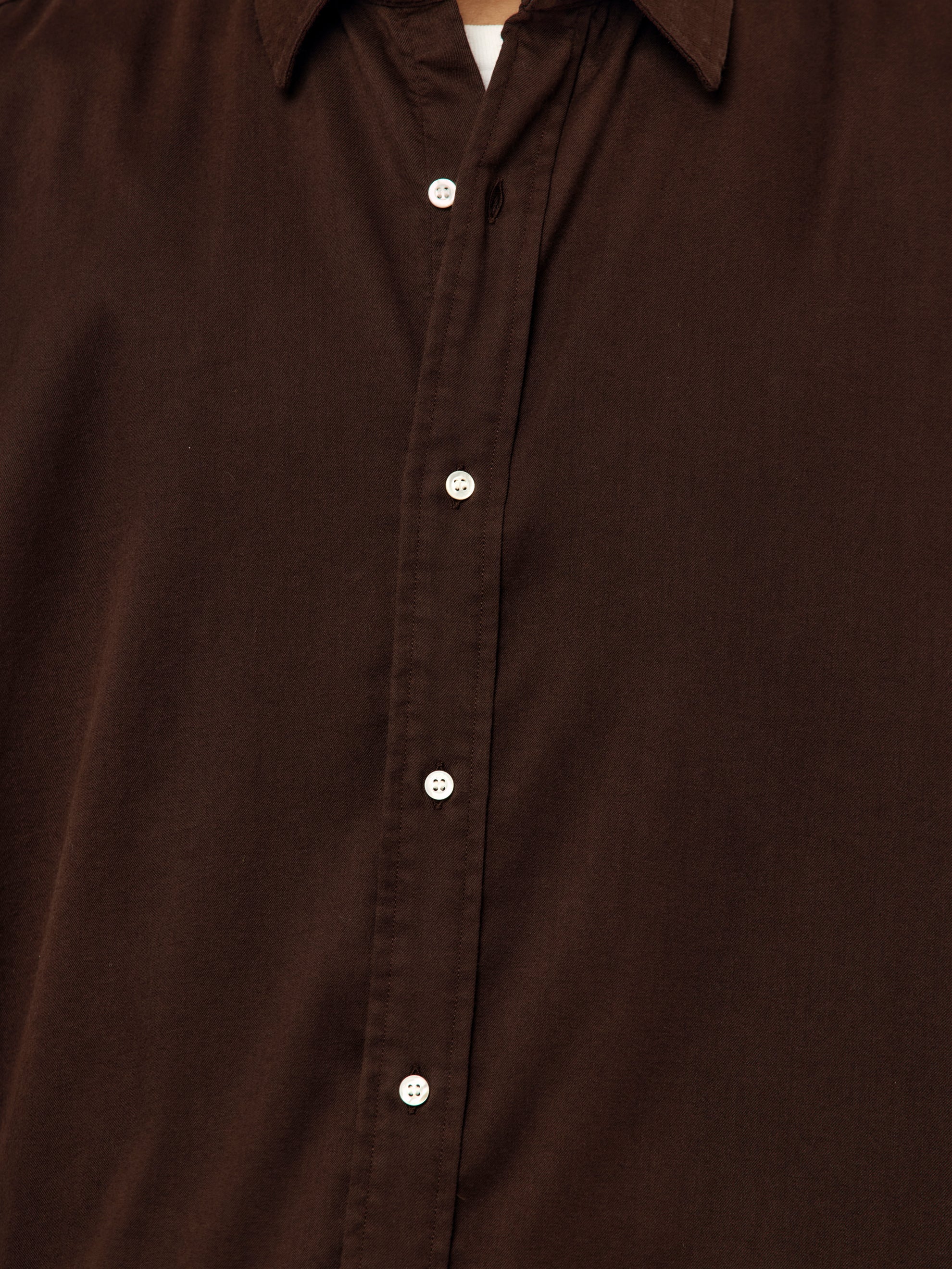 A.PRESSE A.PRESSE Double Weave Twill Regular Collar Shirt (D.Brown