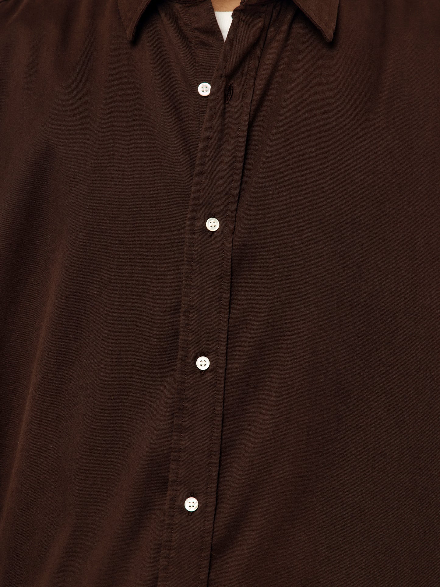 A.PRESSE Double Weave Twill Regular Collar Shirt (SIS) (D.Brown)