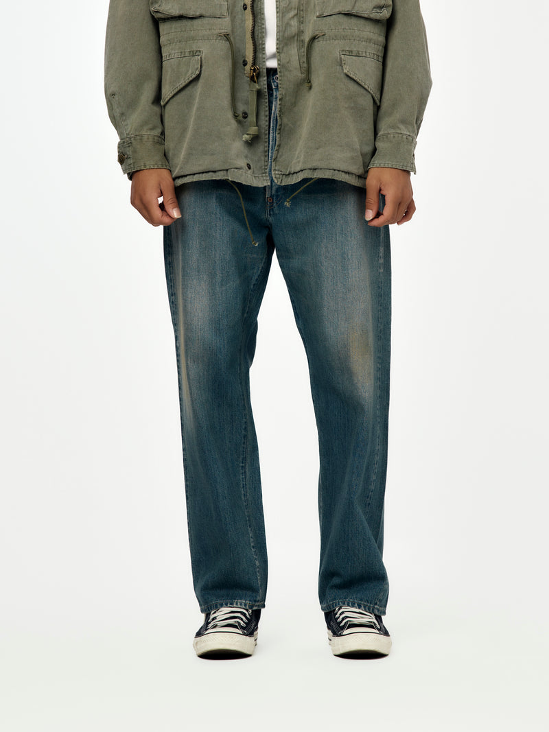 A.PRESSE No.22 Washed Wide Denim Pants (Indigo) (Sis)