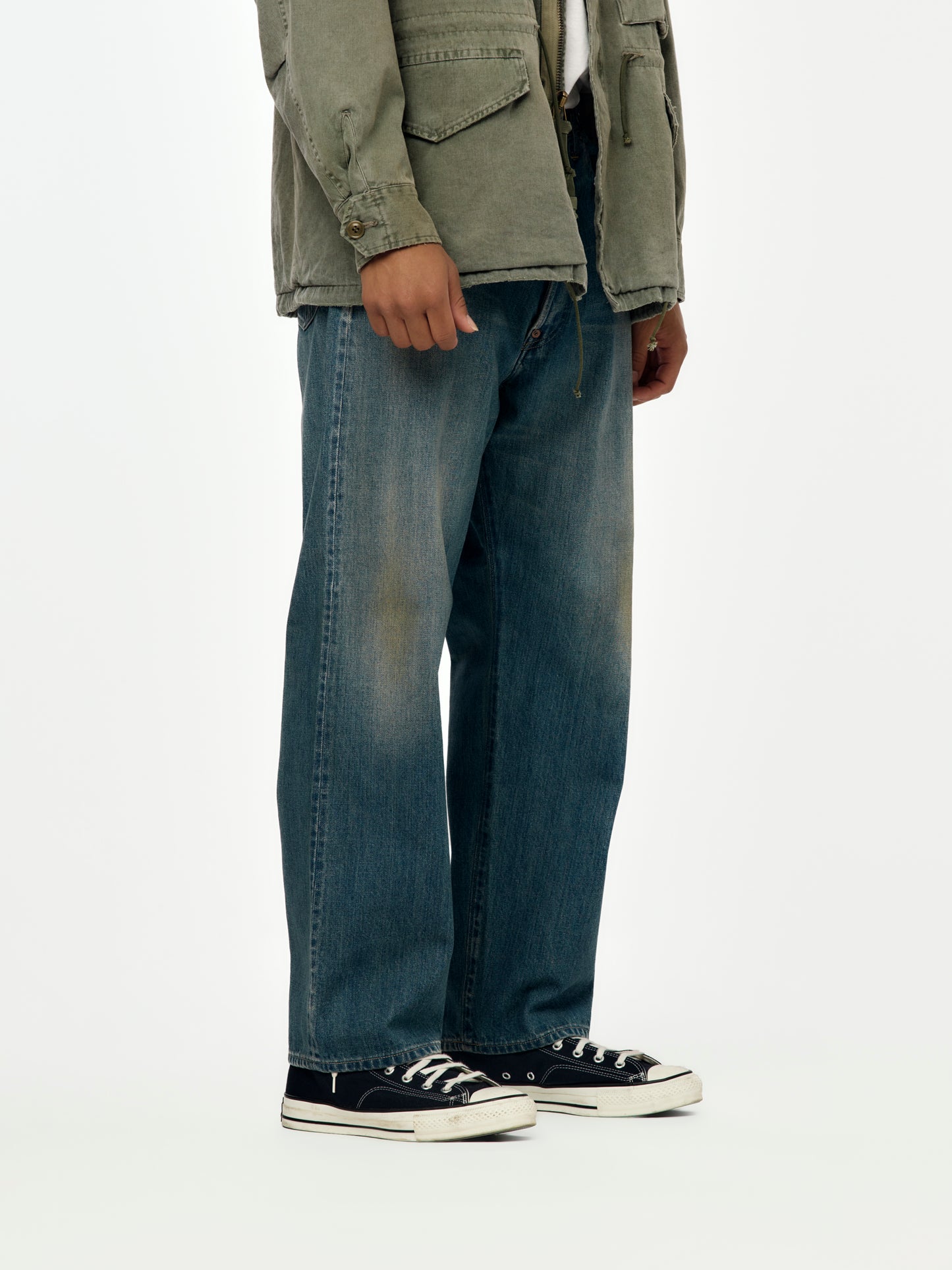 A.PRESSE No.22 Washed Wide Denim Pants (Indigo) (Sis)