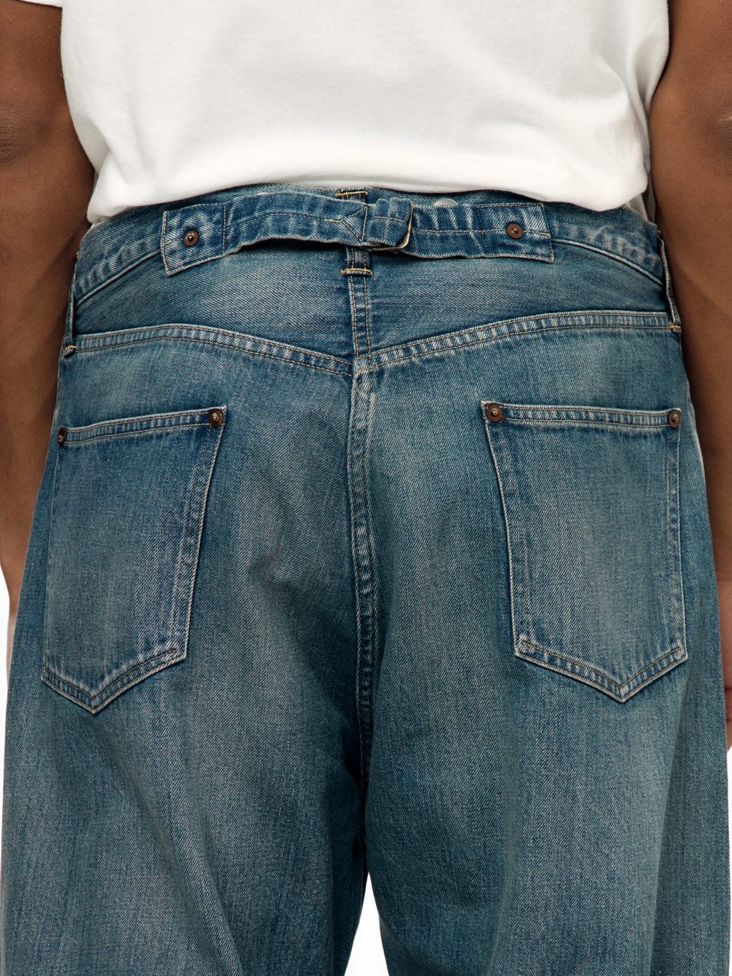 A.PRESSE No.22 Washed Wide Denim Pants (Indigo) (Sis)