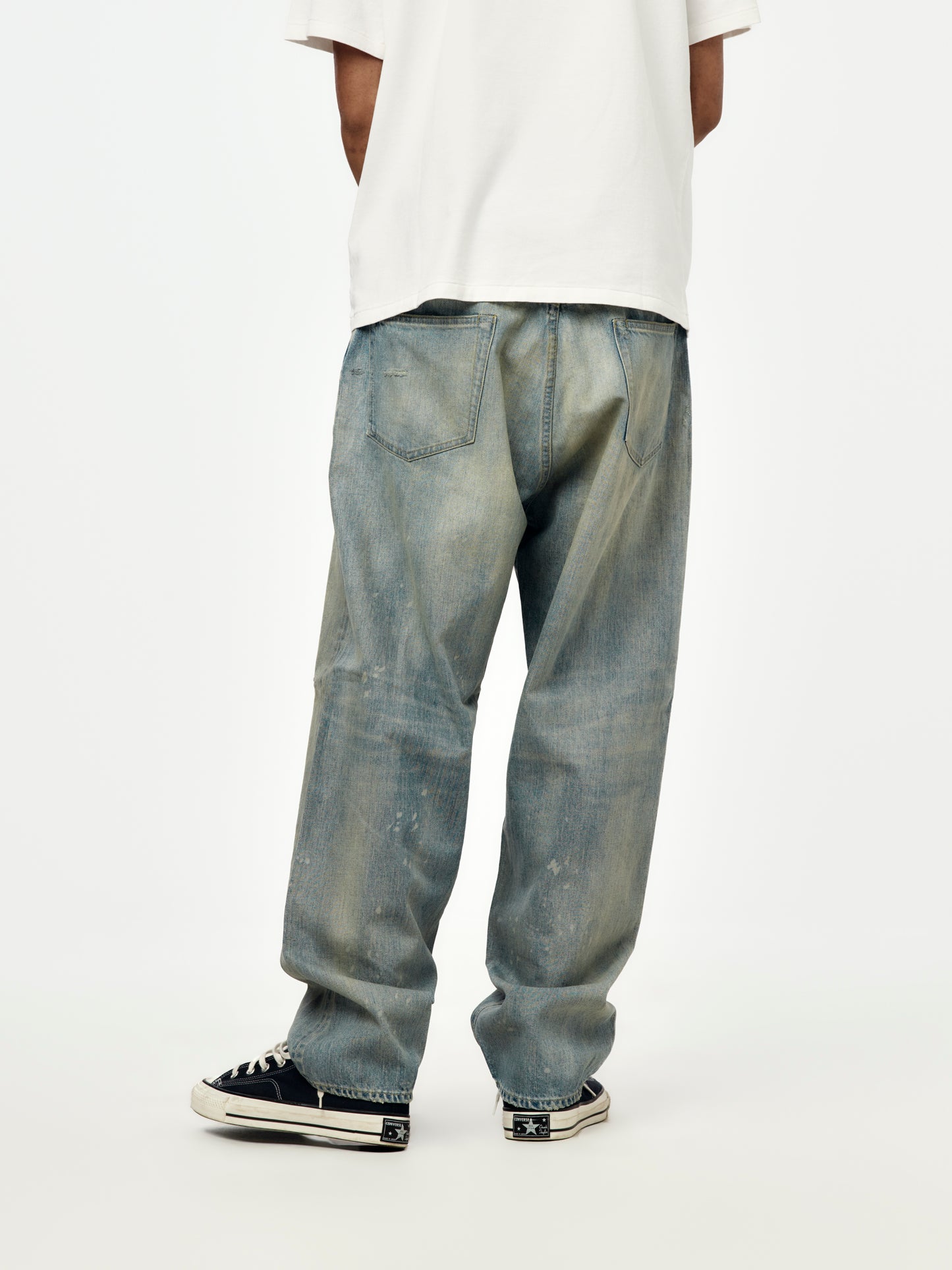 No.37 Washed Wide Denim Pants (BLEACH) (SIS)