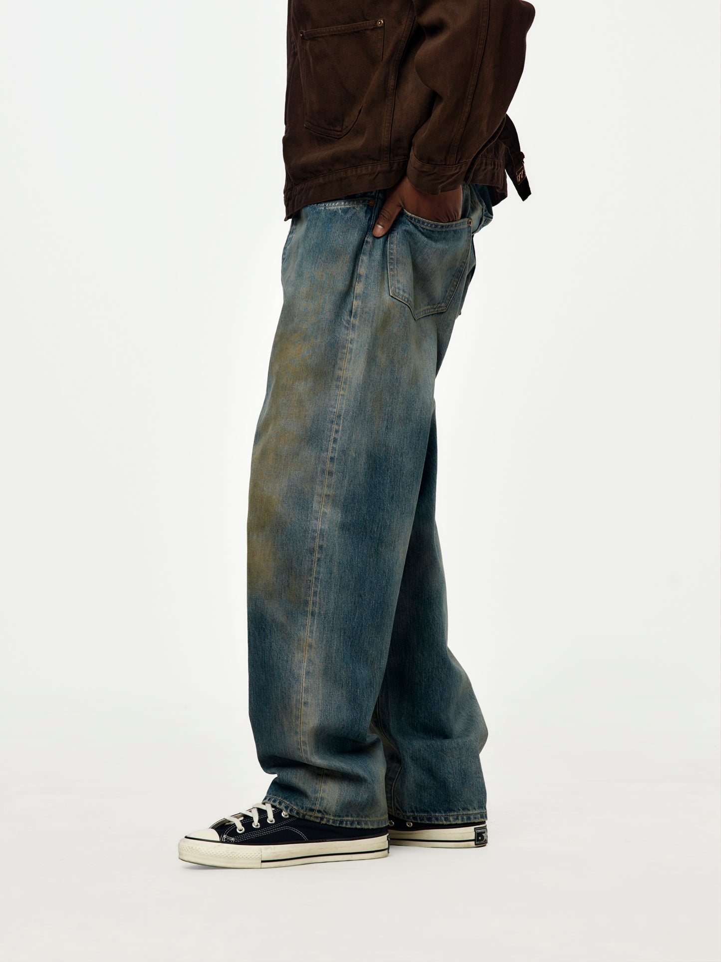 A.PRESSE No.37 Washed Wide Denim Pants (Indigo) (SIS)