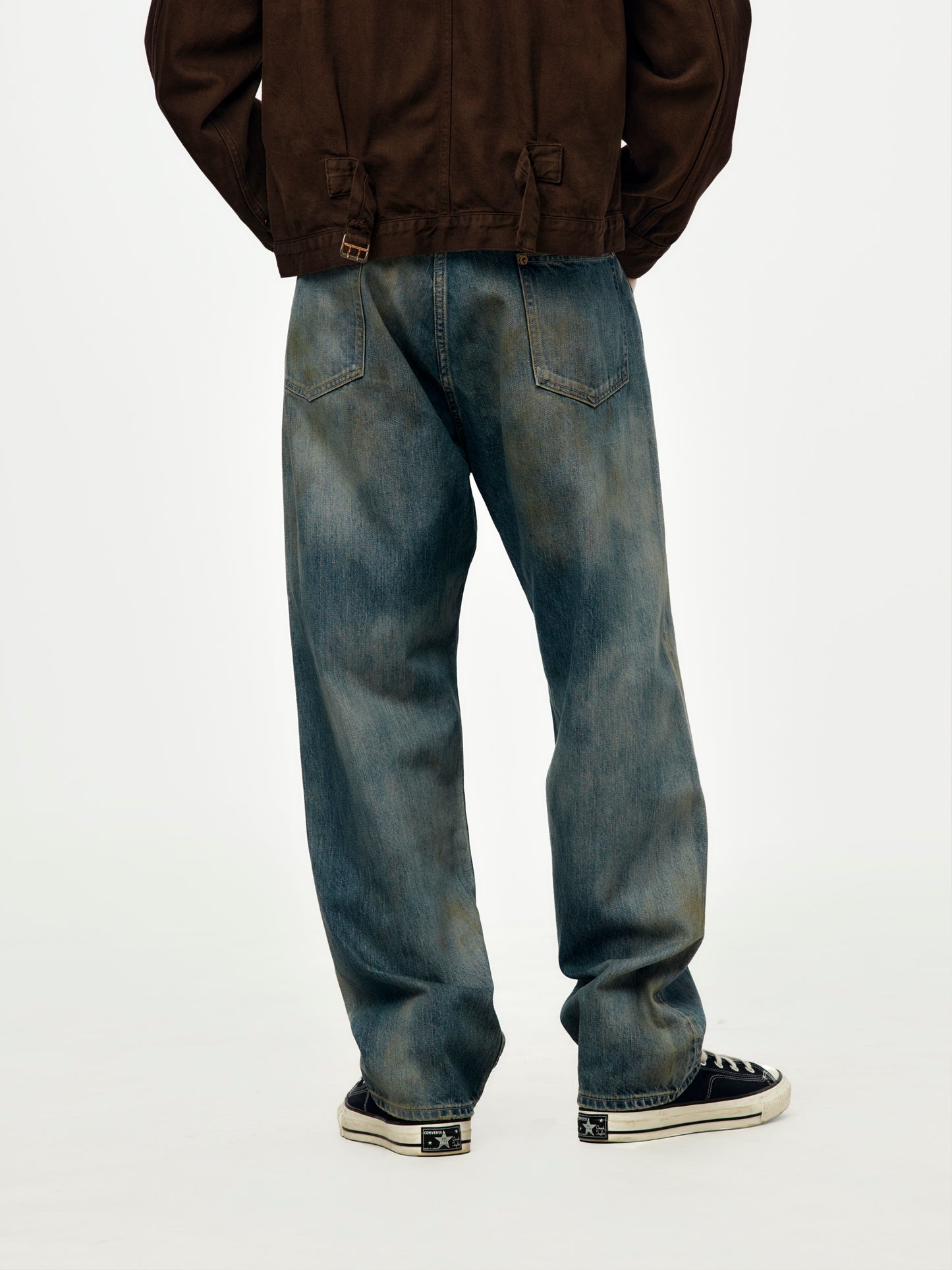 A.PRESSE No.37 Washed Wide Denim Pants (Indigo) (SIS)