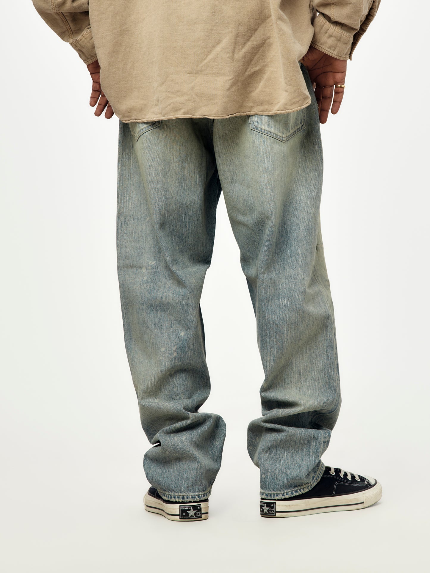 A.PRESSE No.37 Washed Wide Denim Pants (Bleach)