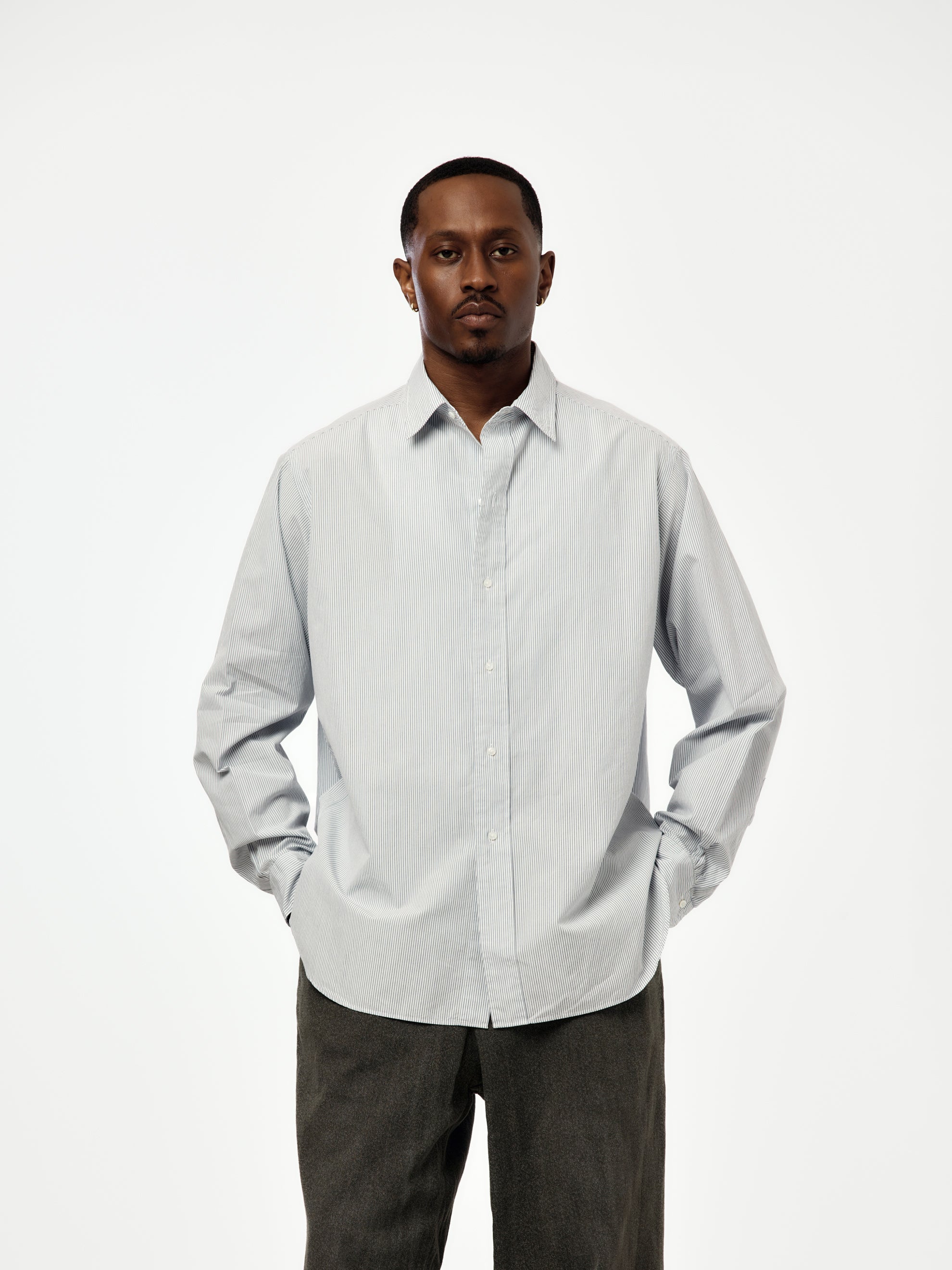 A.PRESSE Regular Collar Shirts (GRAY) (SIS) - UNION LOS ANGELES