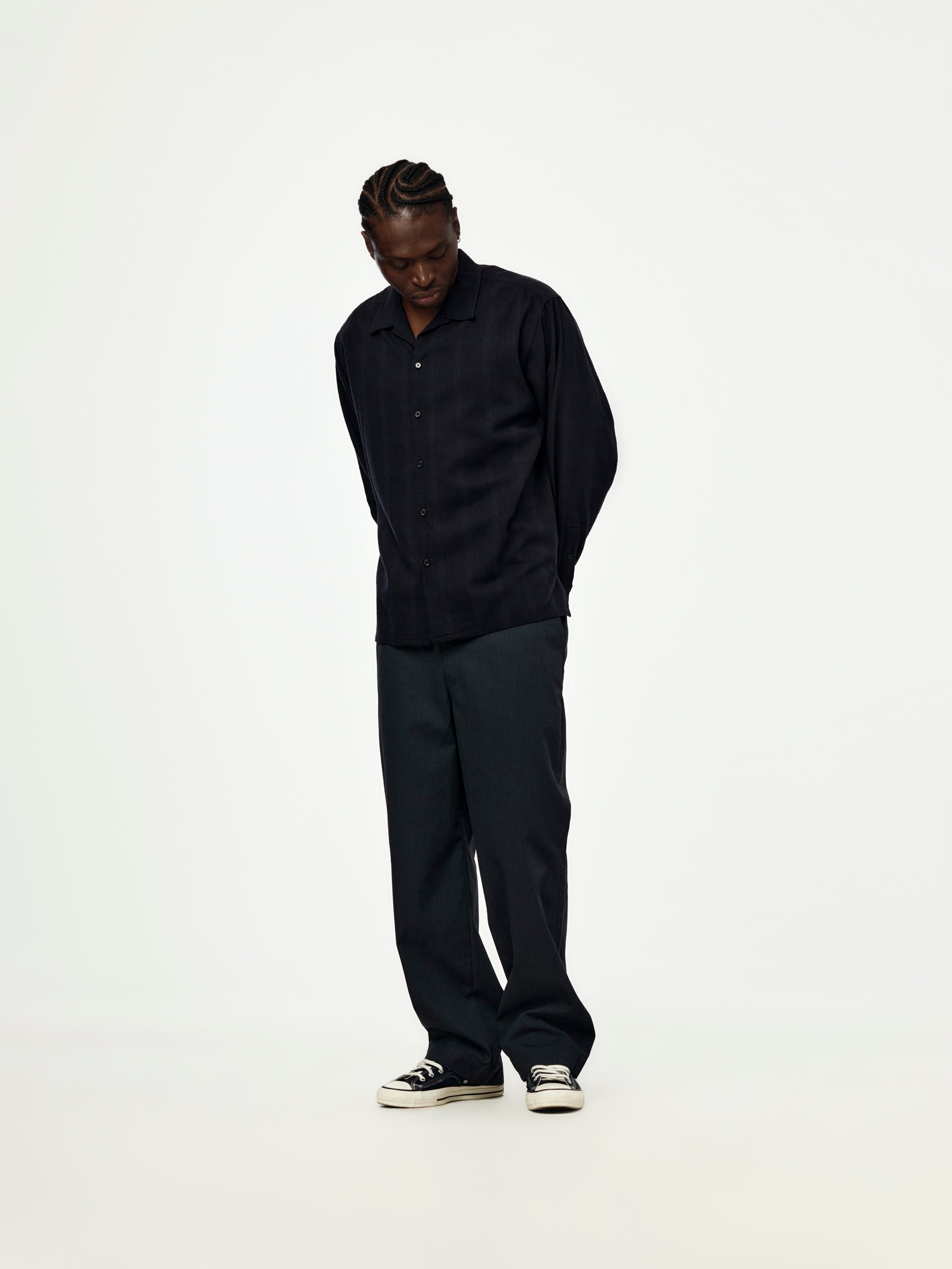 A.PRESSE A.PRESSE Silk Nep Loop Collar Shirt Check | Union LA