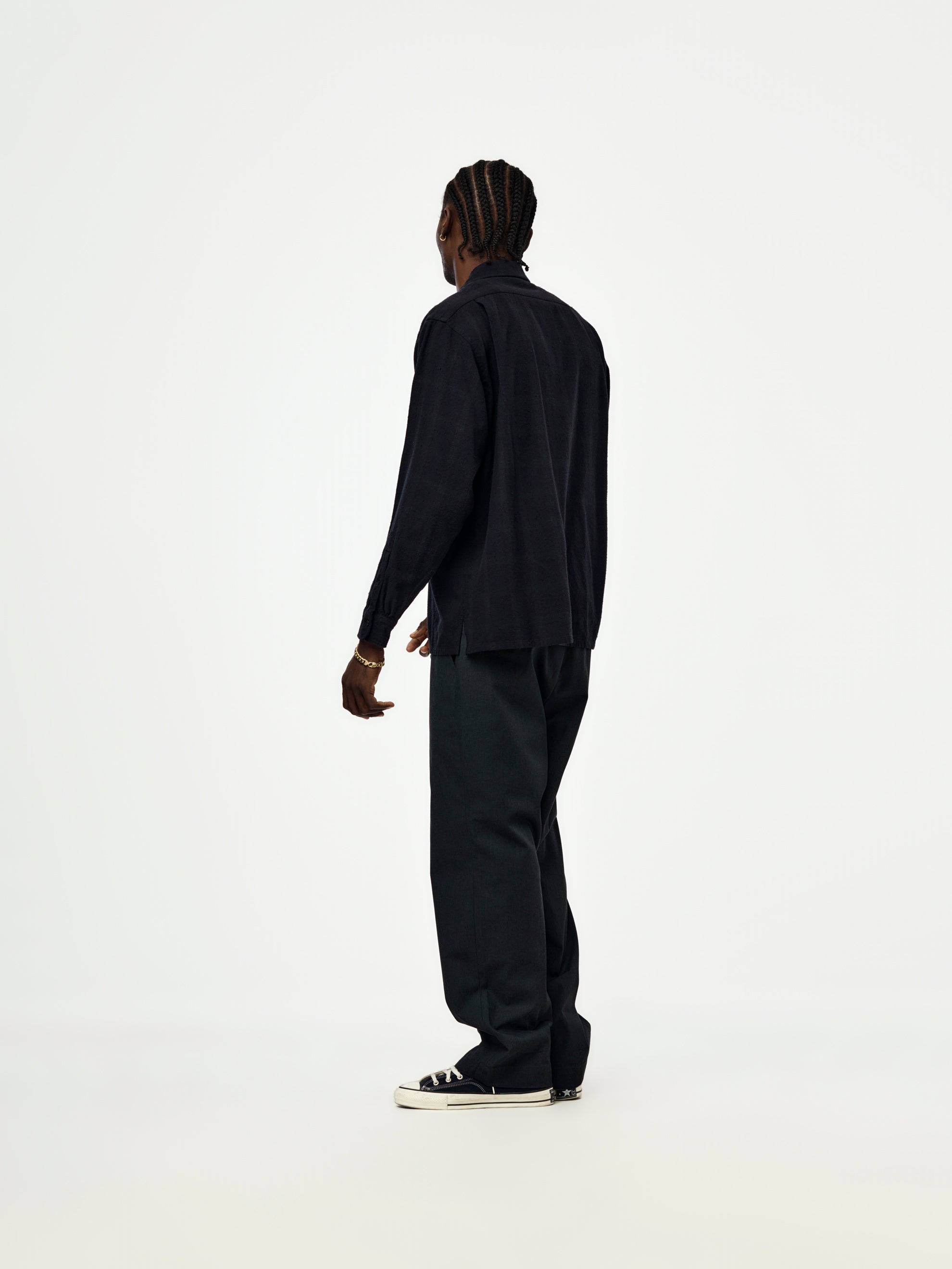 A.PRESSE A.PRESSE Silk Nep Loop Collar Shirt Check | Union LA