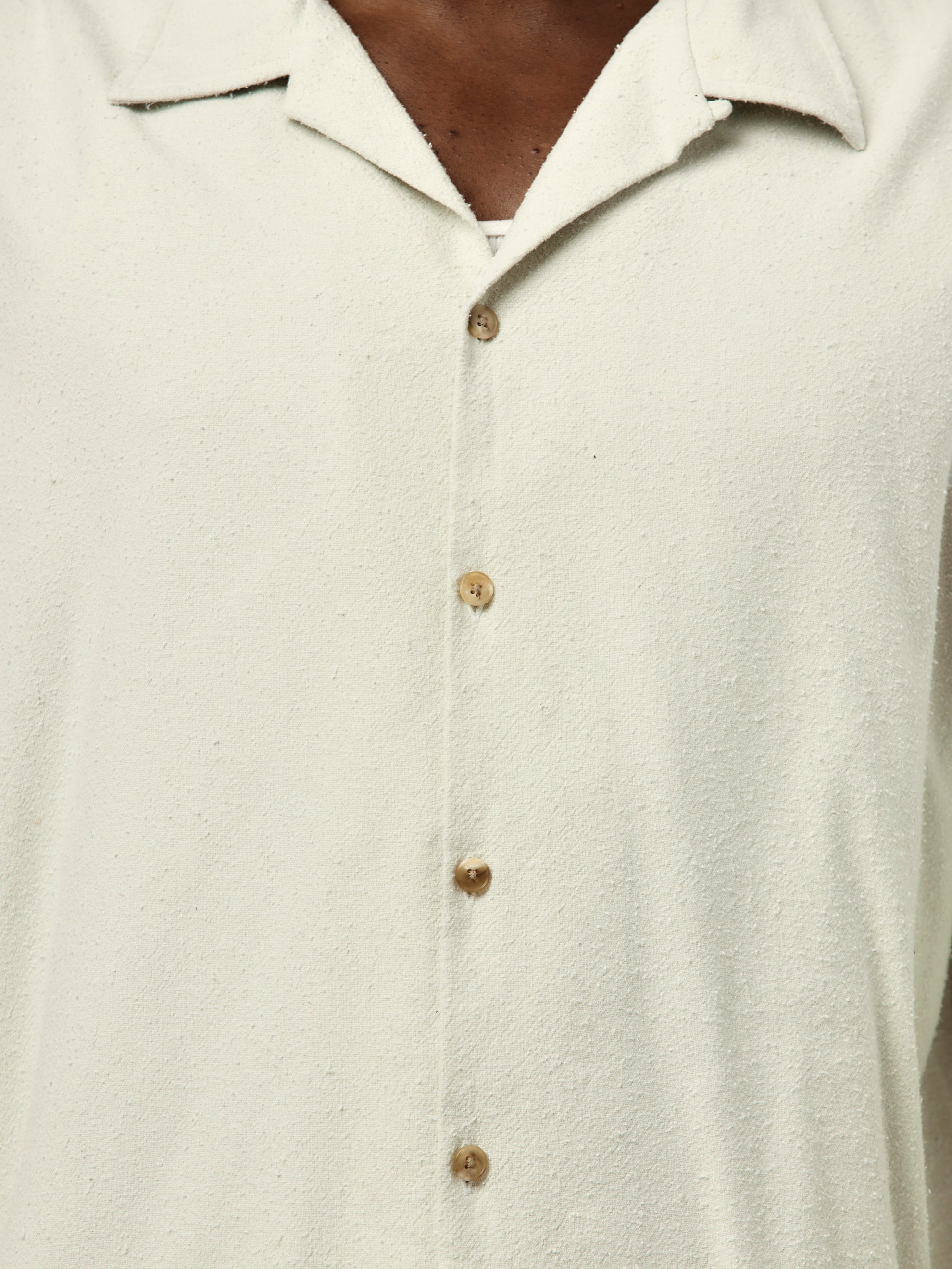 A.PRESSE A.PRESSE Silk Nep Loop Collar Shirt Ecru | Union LA