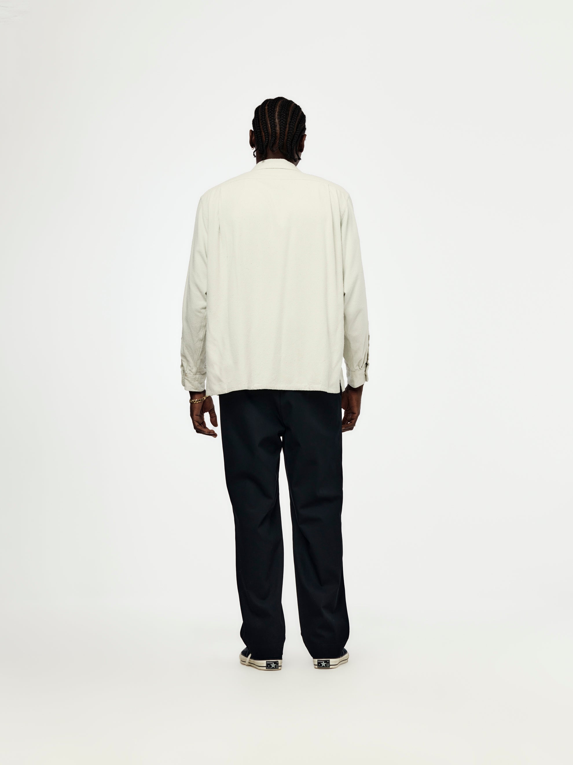 A.PRESSE A.PRESSE Silk Nep Loop Collar Shirt Ecru | Union LA