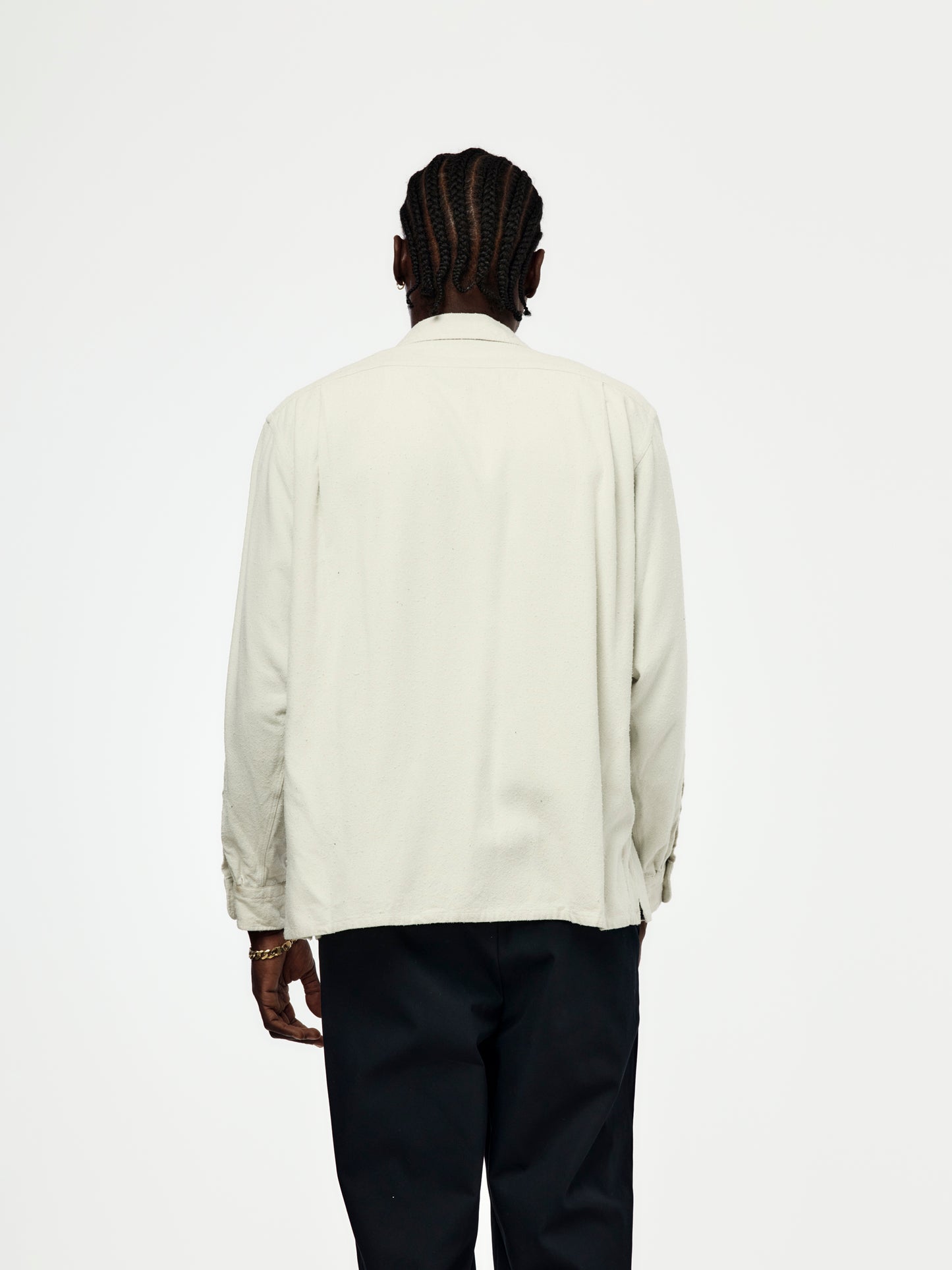 Silk Nep Loop Collar Shirt (ECRU) (SIS)