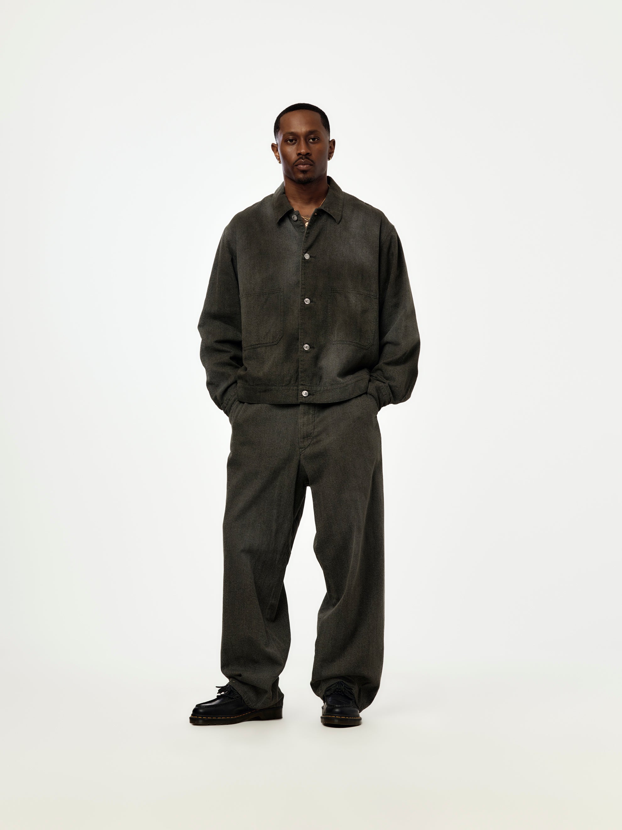 A.PRESSE Vintage Black Chambray Work Jacket (BLACK) (SIS) - UNION