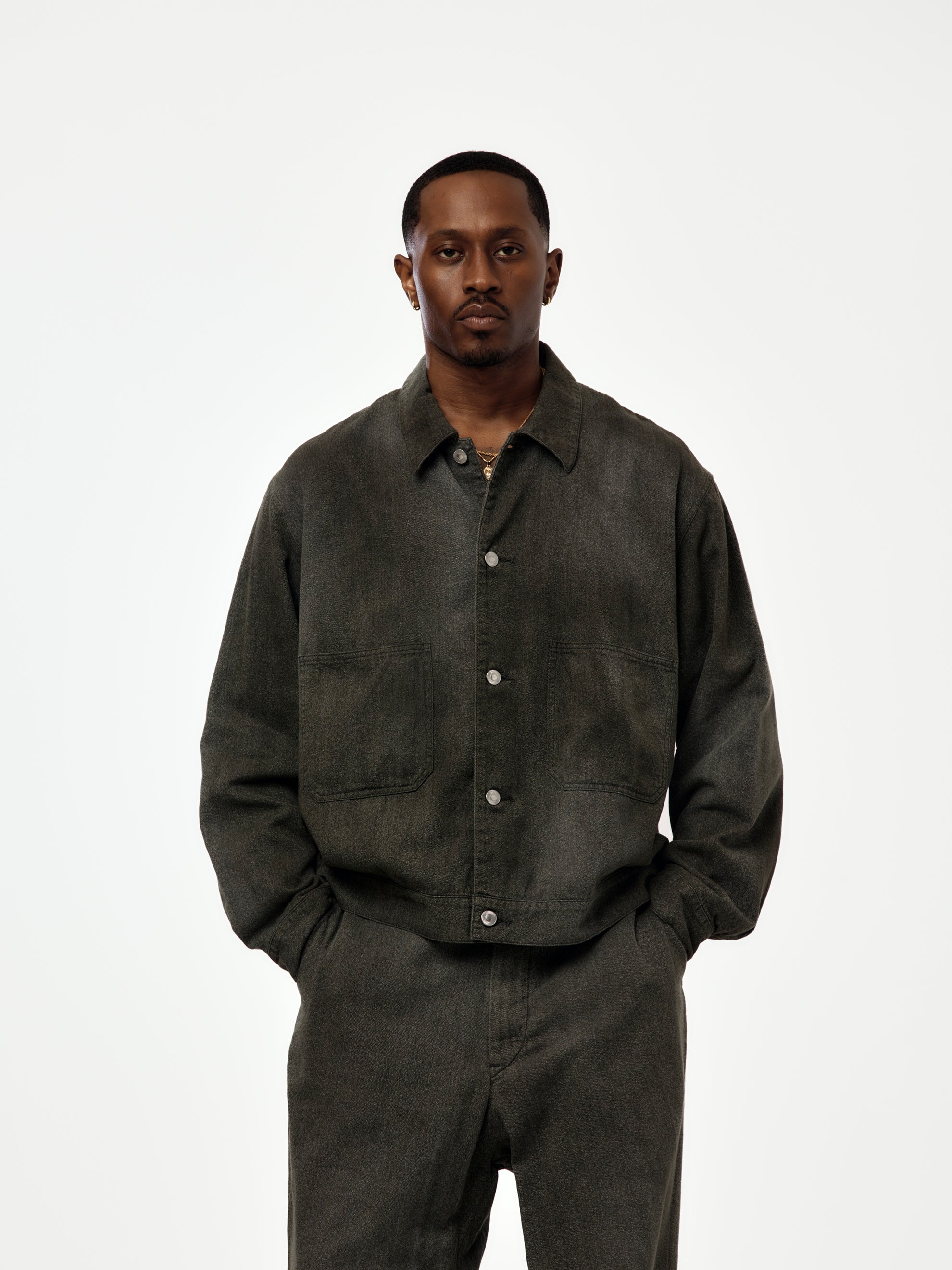 A.PRESSE Vintage Black Chambray Work Jacket (BLACK) (SIS) - UNION