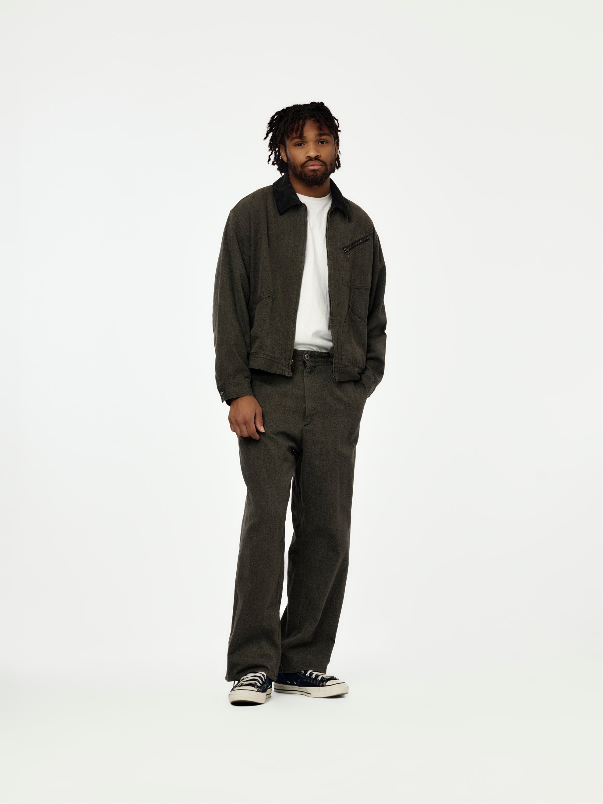 ジャケット・アウター A PRESSE 26ss Black Chambray Work Jacket A.PRESSE A.PRESSE Vintage Black Chambray Work Jacket (Gray