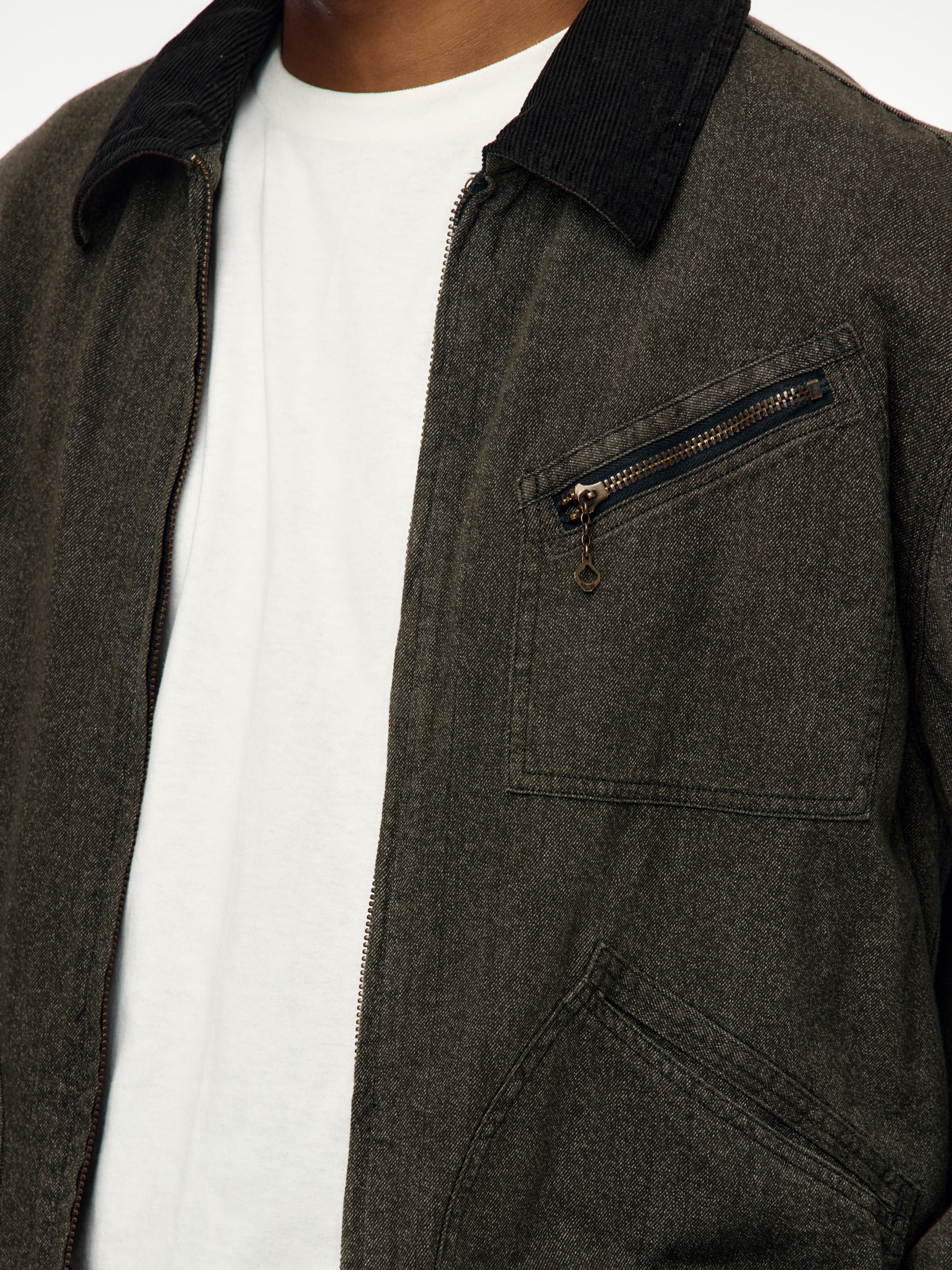 A.PRESSE A.PRESSE Vintage Black Chambray Work Jacket (Gray