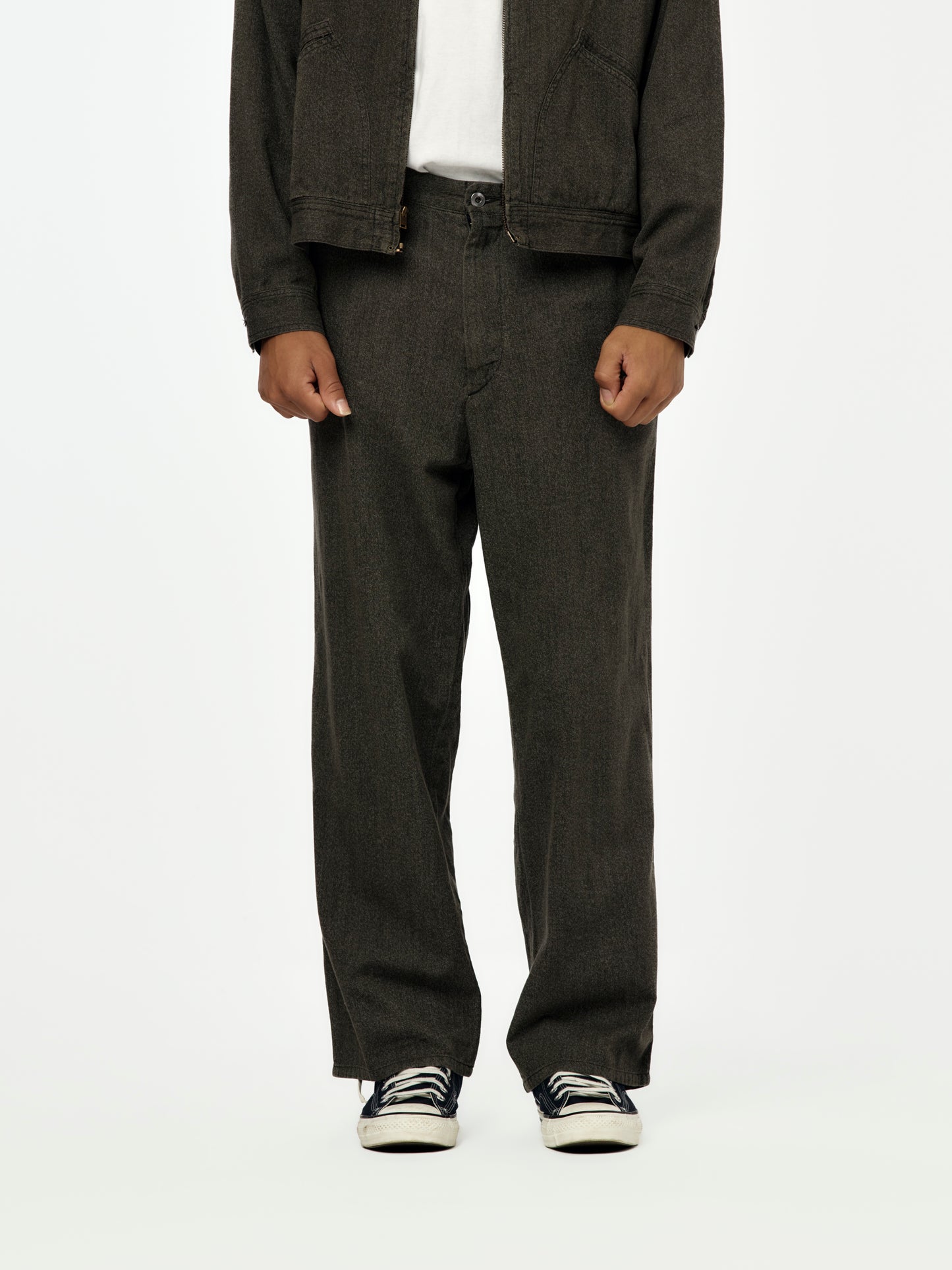 A.PRESSE Vintage Black Chambray Work Pants (Gray) (Sis)