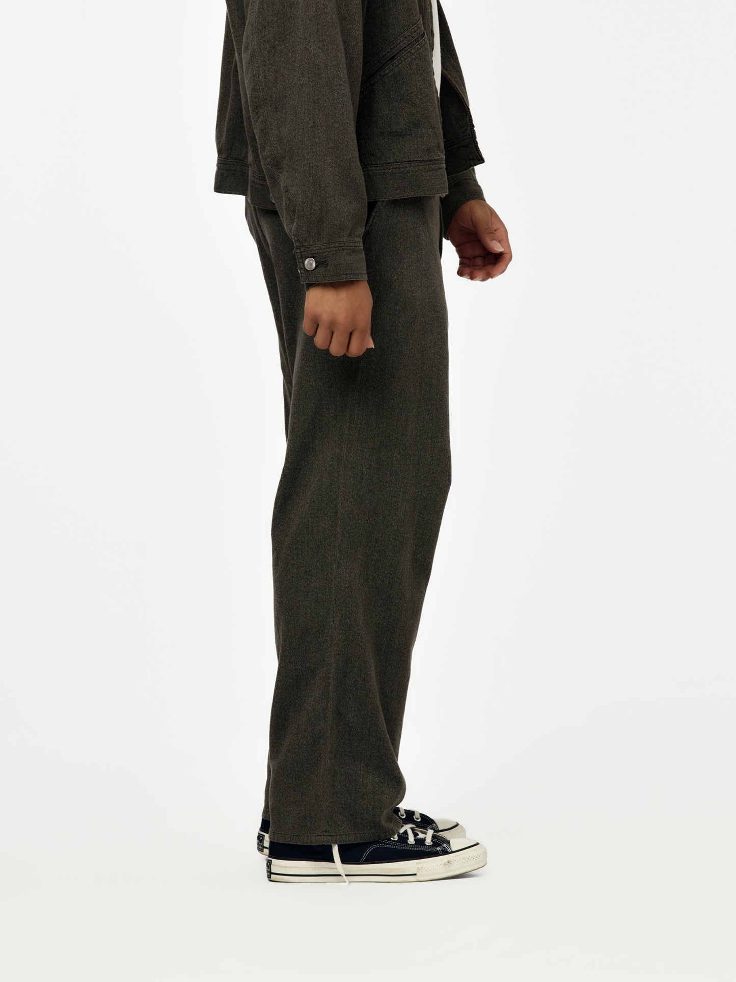 A.PRESSE Vintage Black Chambray Work Pants (Gray) (Sis)