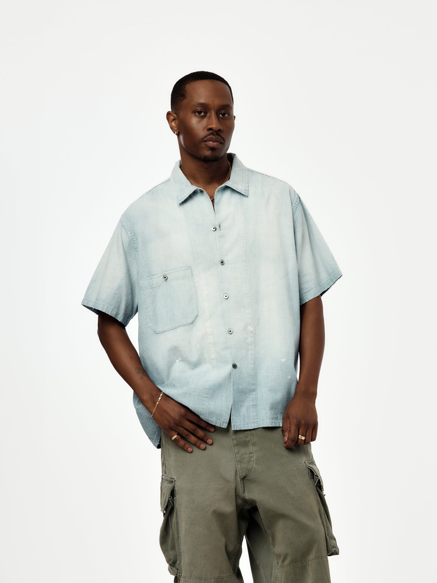 Vintage Chambray S/S Shirts (BLEACH) (SIS)