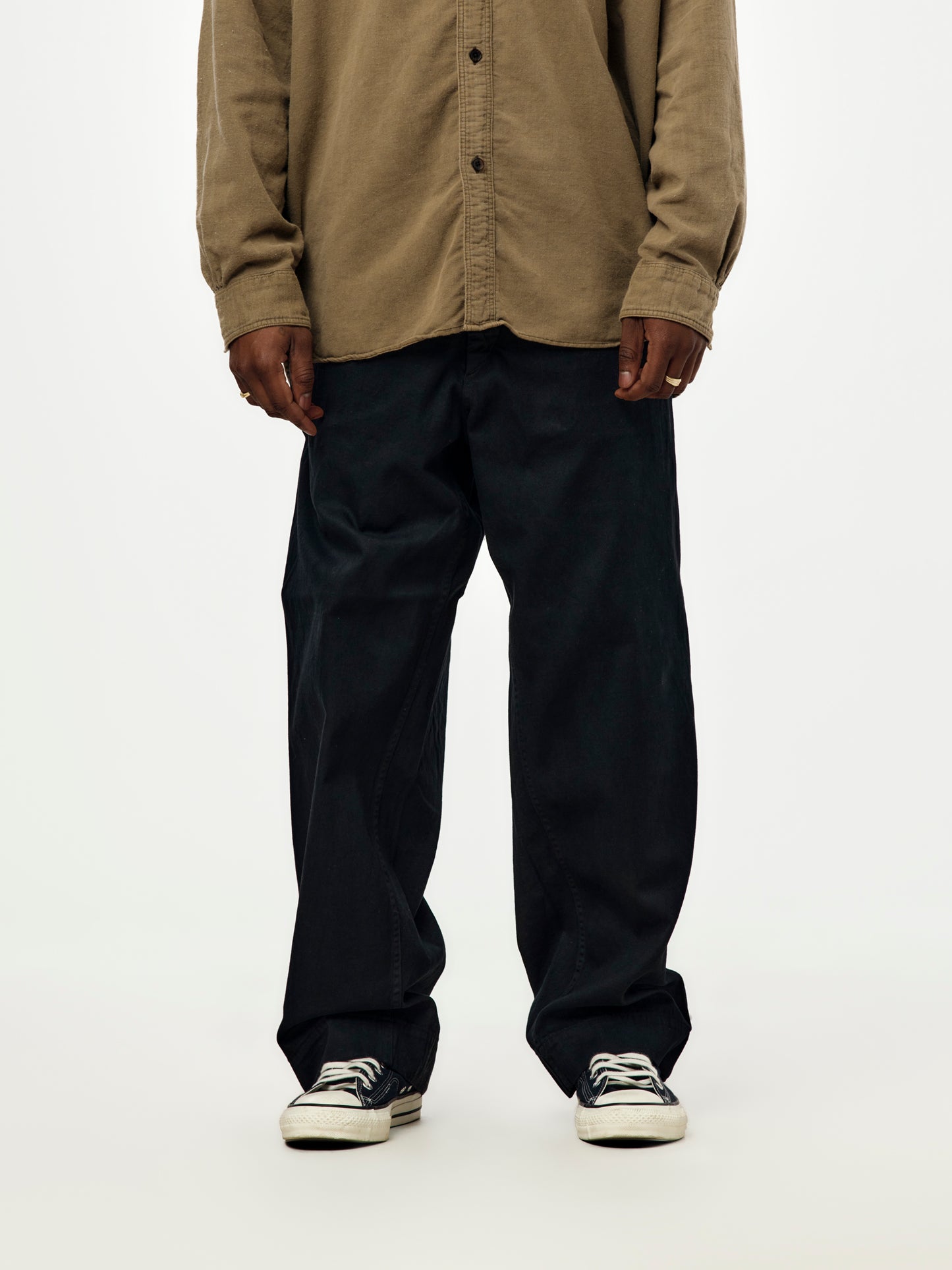 A.PRESSE Vintage Chino Trousers (Black)