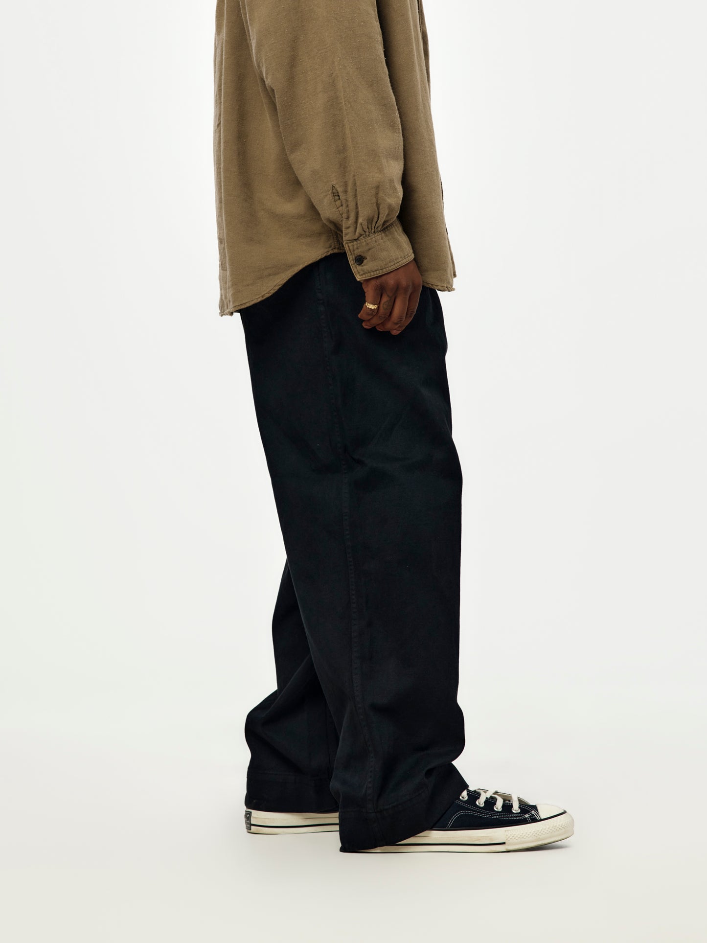A.PRESSE Vintage Chino Trousers (Black)