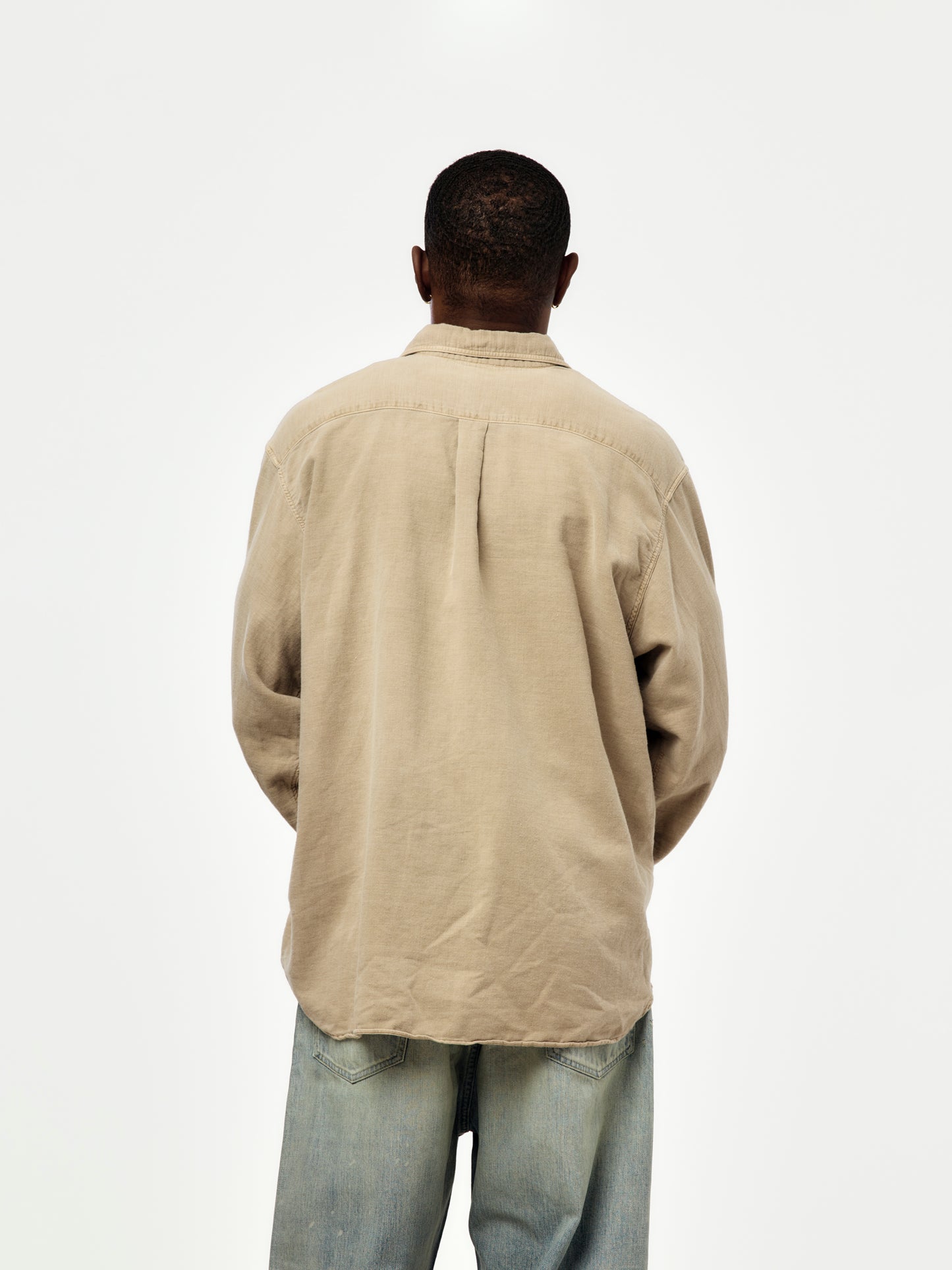 A.PRESSE Vintage Cotton Moleskin Shirts (Beige)