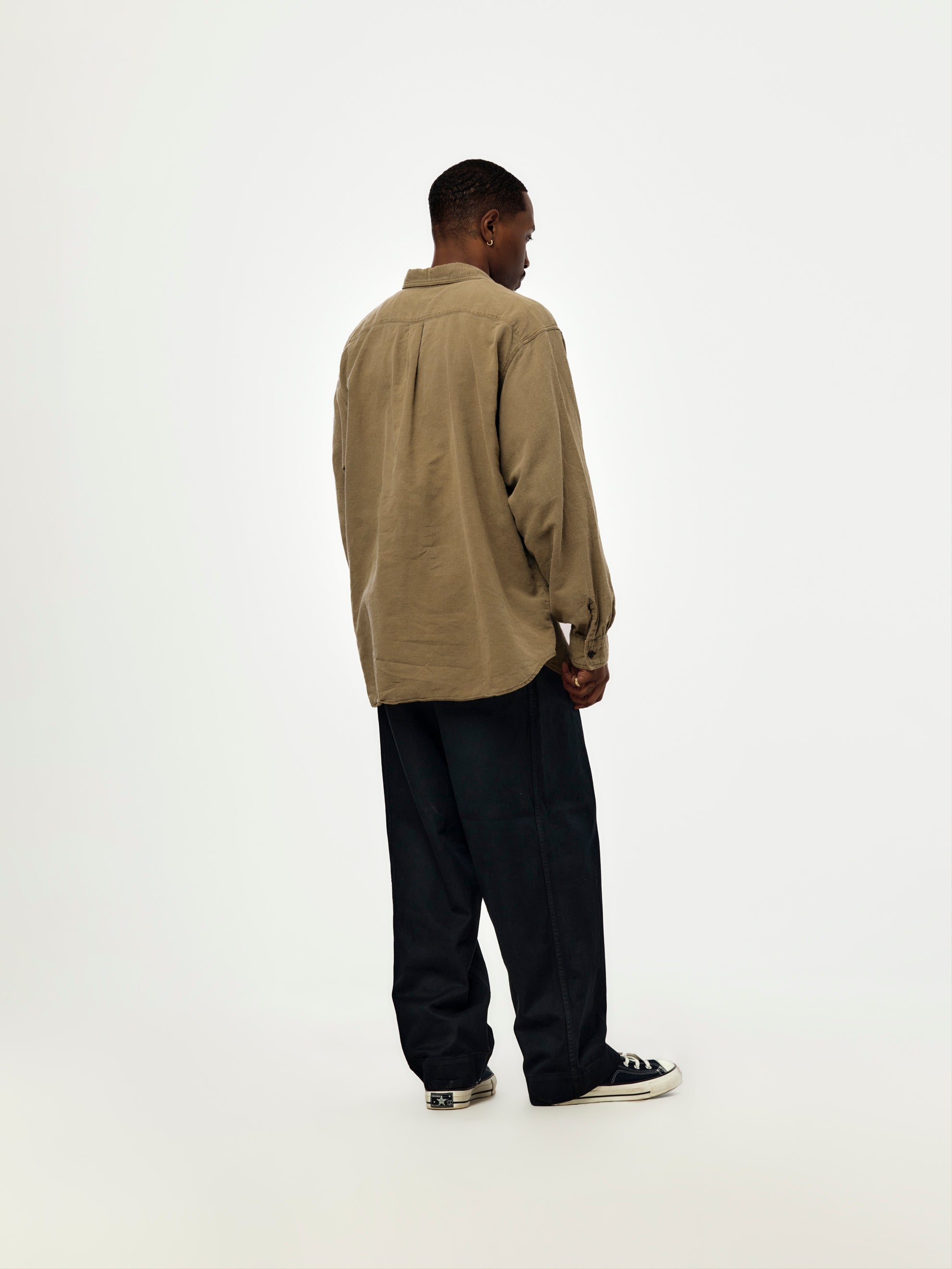 A.PRESSE A.PRESSE Vintage Cotton Moleskin Shirt (Khaki) - UNION