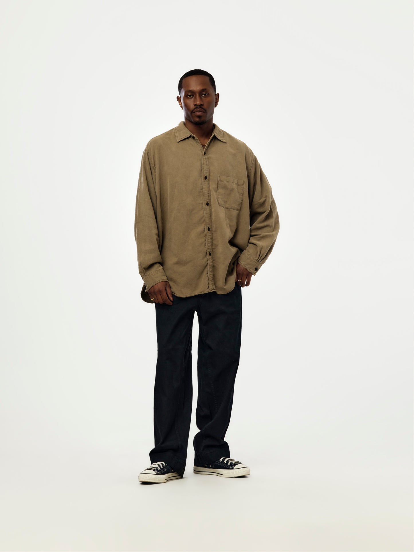A.PRESSE Vintage Chino Trousers (Black)