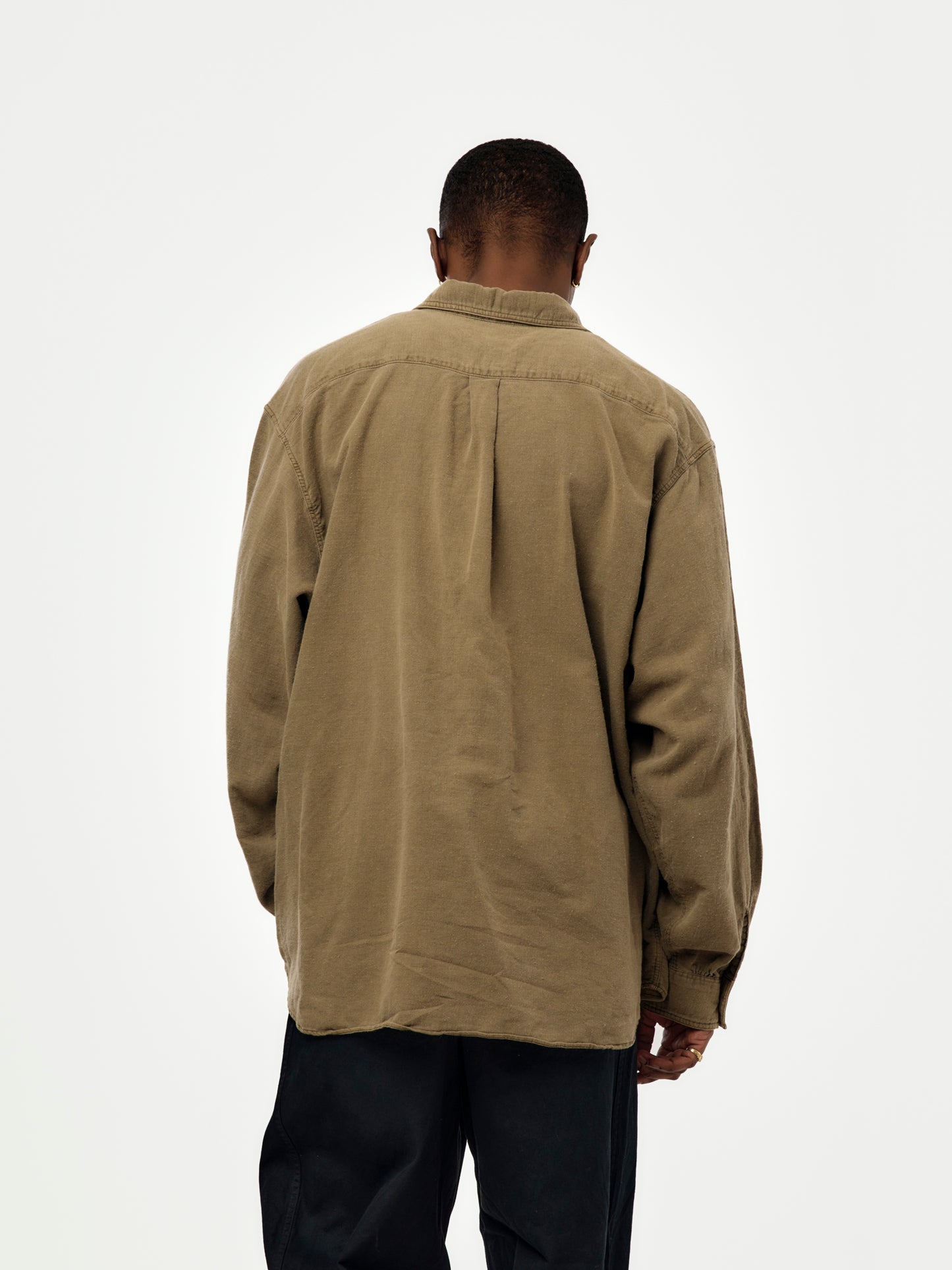 A.PRESSE Vintage Cotton Moleskin Shirt (Khaki)