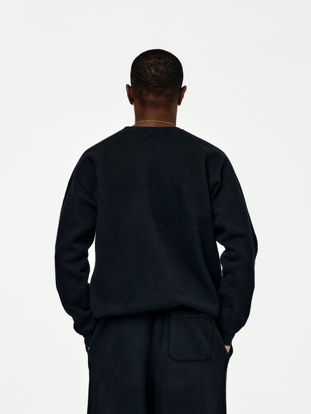 A.PRESSE Vintage Double V Sweatshirt (Sis) (Black)