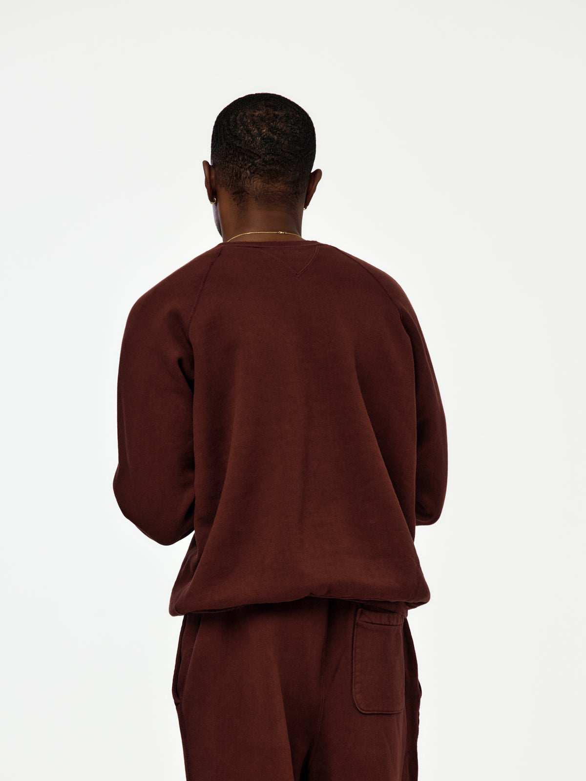 A.PRESSE Vintage Double V Sweatshirt (Sis) (Burgundy)