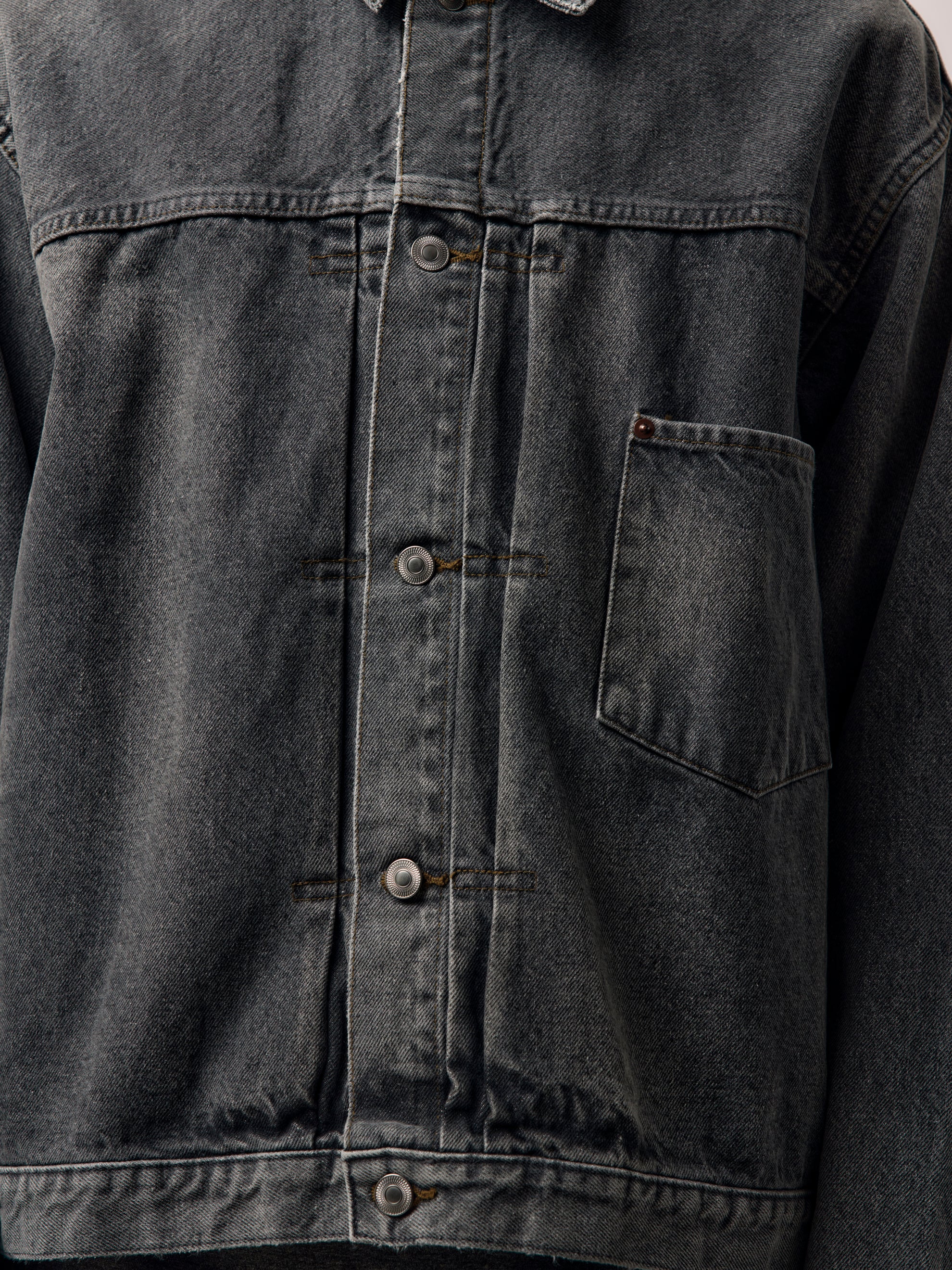 A.PRESSE Vintage Gray Denim Jacket (GRAY) (SIS) - UNION LOS ANGELES