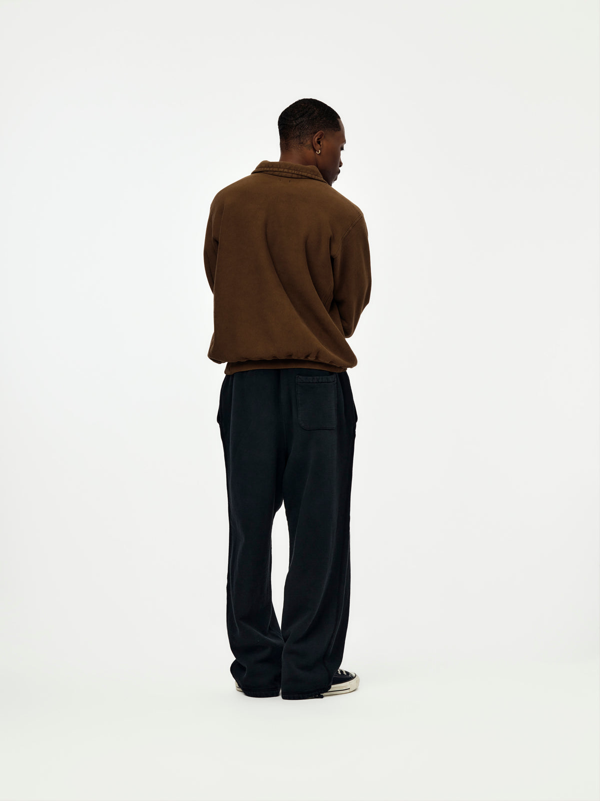 A.PRESSE Vintage Half Zip Sweatshirt (Sis) (Brown)
