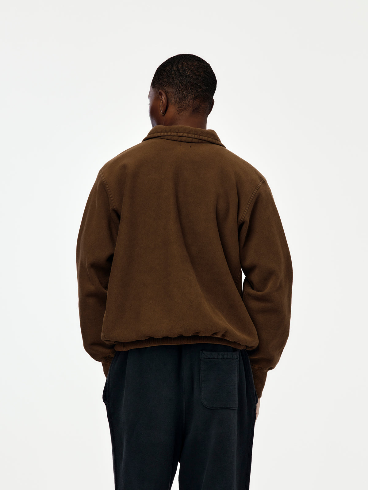A.PRESSE Vintage Half Zip Sweatshirt (Sis) (Brown)