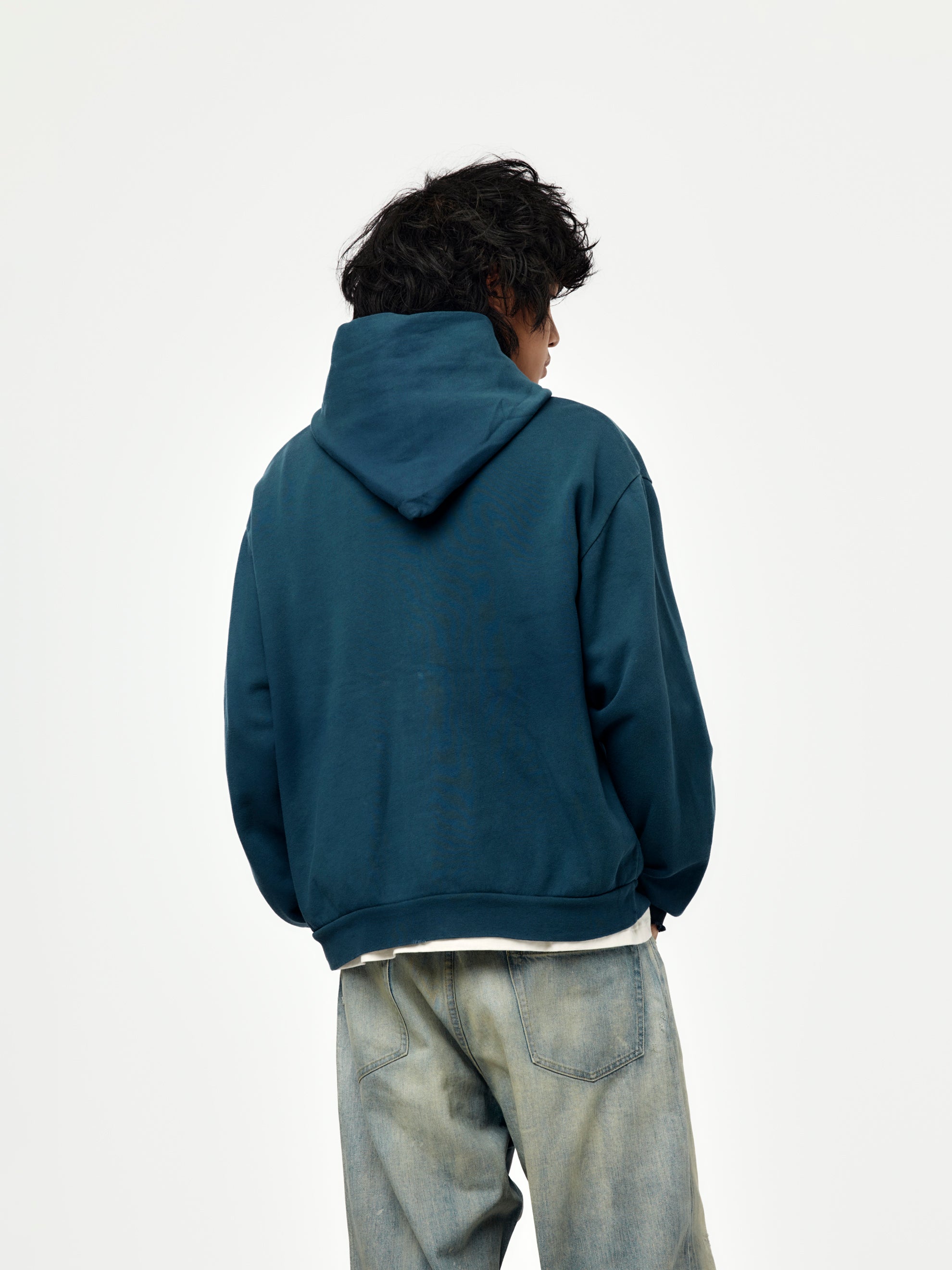 A.PRESSE A.PRESSE Vintage Light Weight Zip Sweat Hoodie (Blue