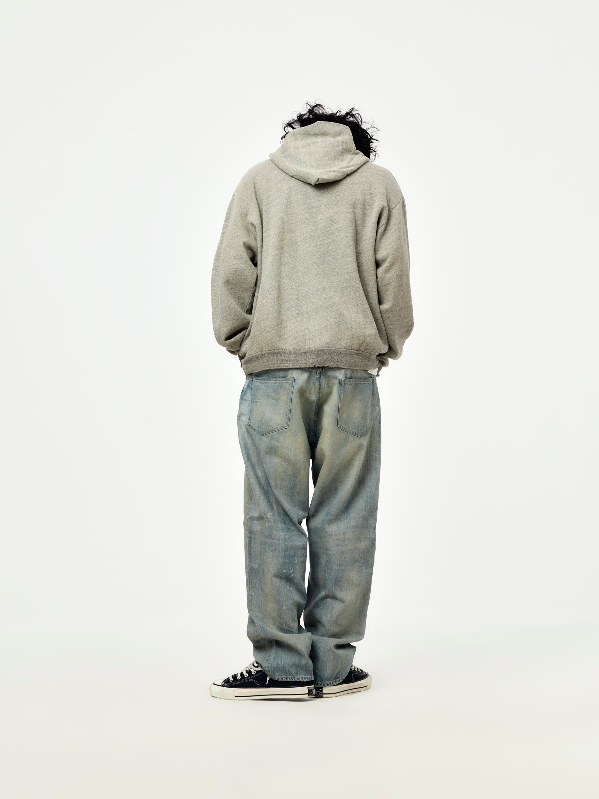 トップス A.PRESSE Vintage Light Weight Zip Hoodie A.PRESSE A.PRESSE Vintage Light Weight Zip Sweat Hoodie (Gray