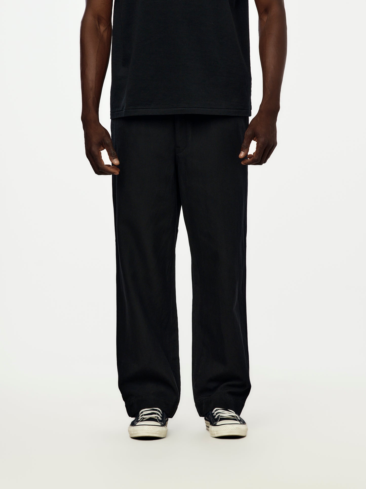 Vintage Silk Cotton Work Pants (Black) (SIS)