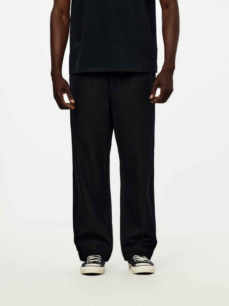 Vintage Silk Cotton Work Pants (Black) (SIS)