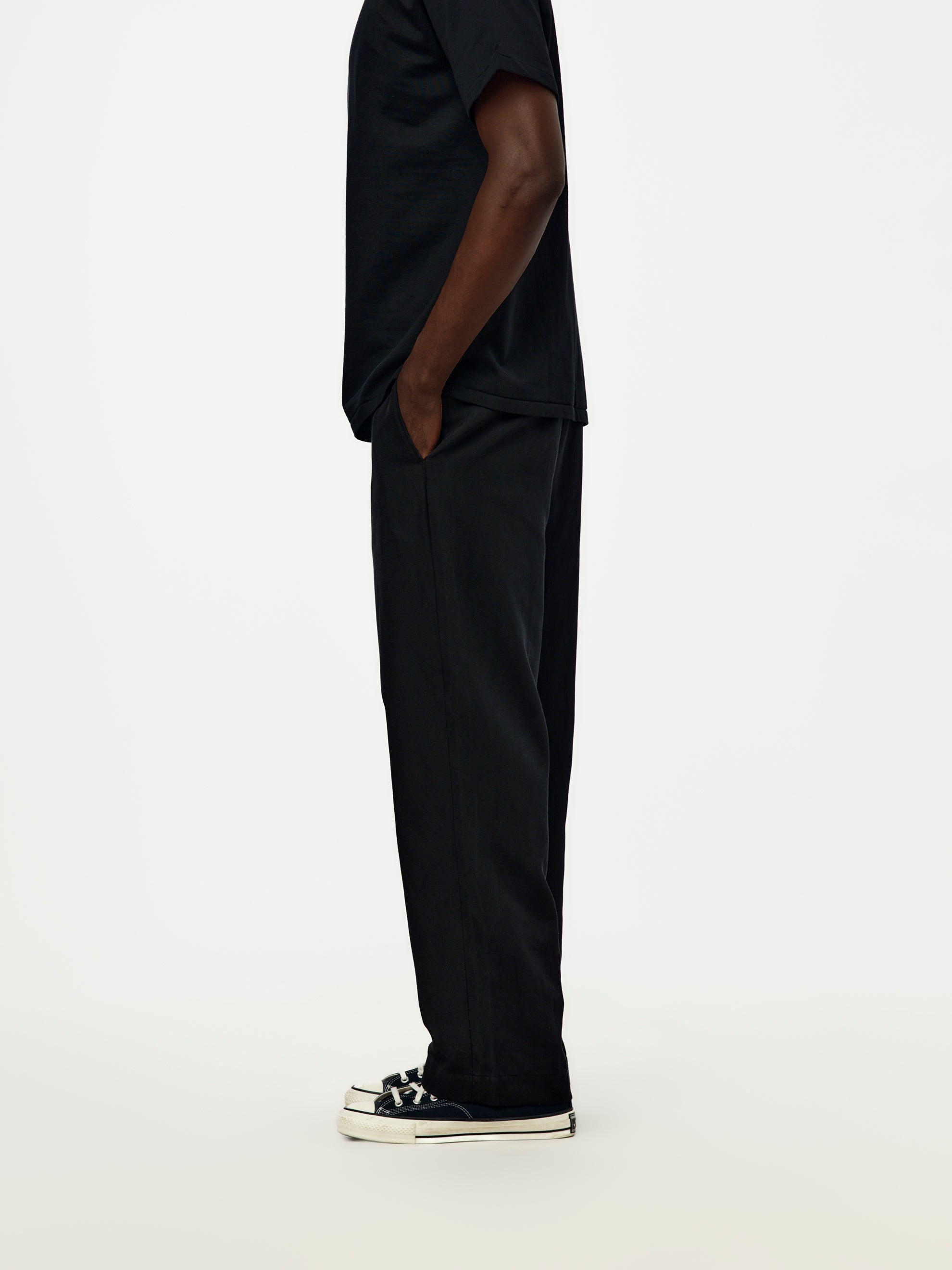 A.PRESSE Vintage Silk Cotton Work Pants (Black) (SIS) - UNION LOS