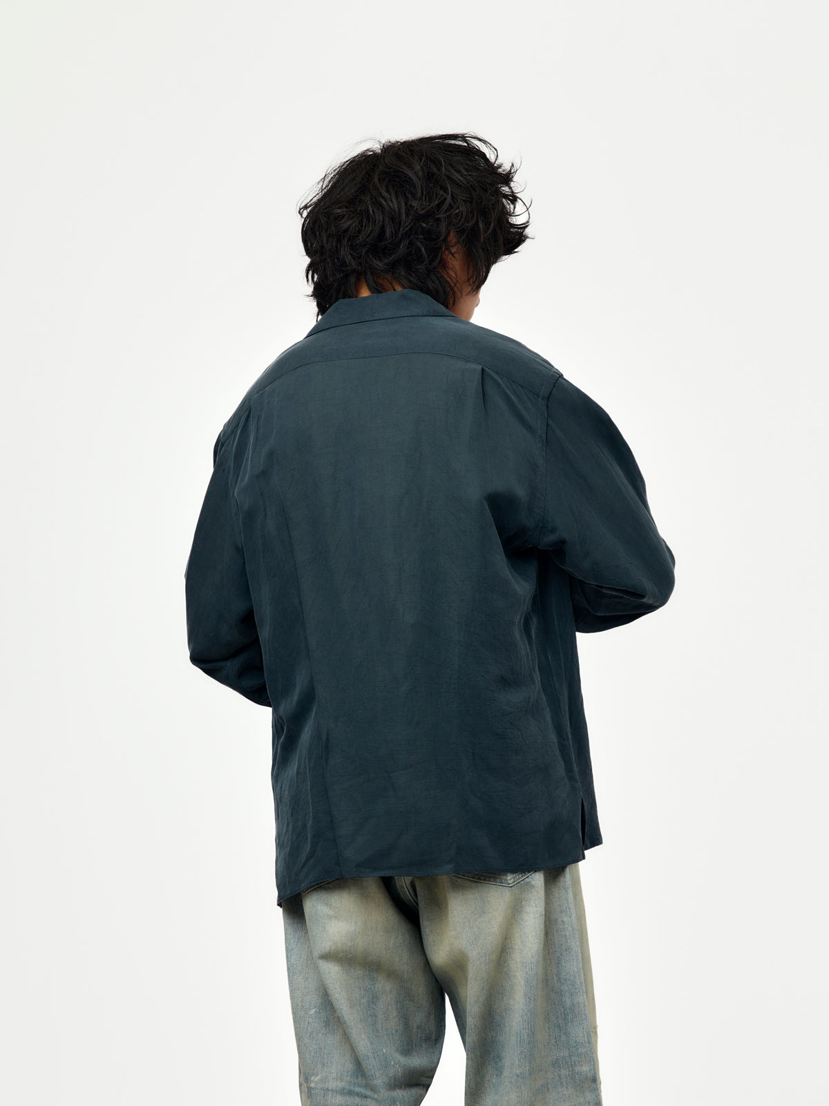 A.PRESSE A.PRESSE Vintage Silk Linen Open Collar Shirt | Union LA 