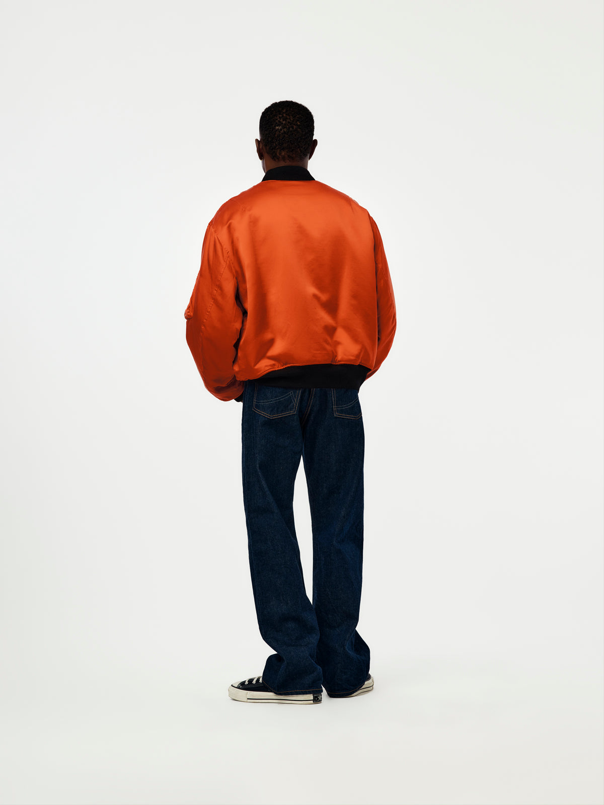 A.PRESSE Vintage Silk Test Sample Reversible Flight Jacket (Sis) (Orange)