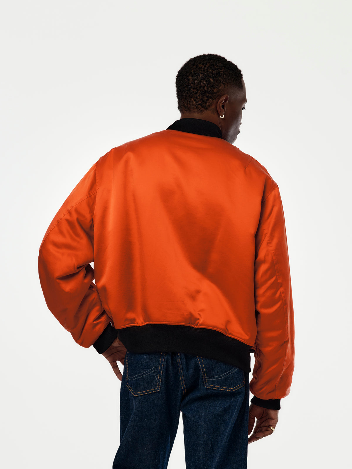 A.PRESSE Vintage Silk Test Sample Reversible Flight Jacket (Sis) (Orange)