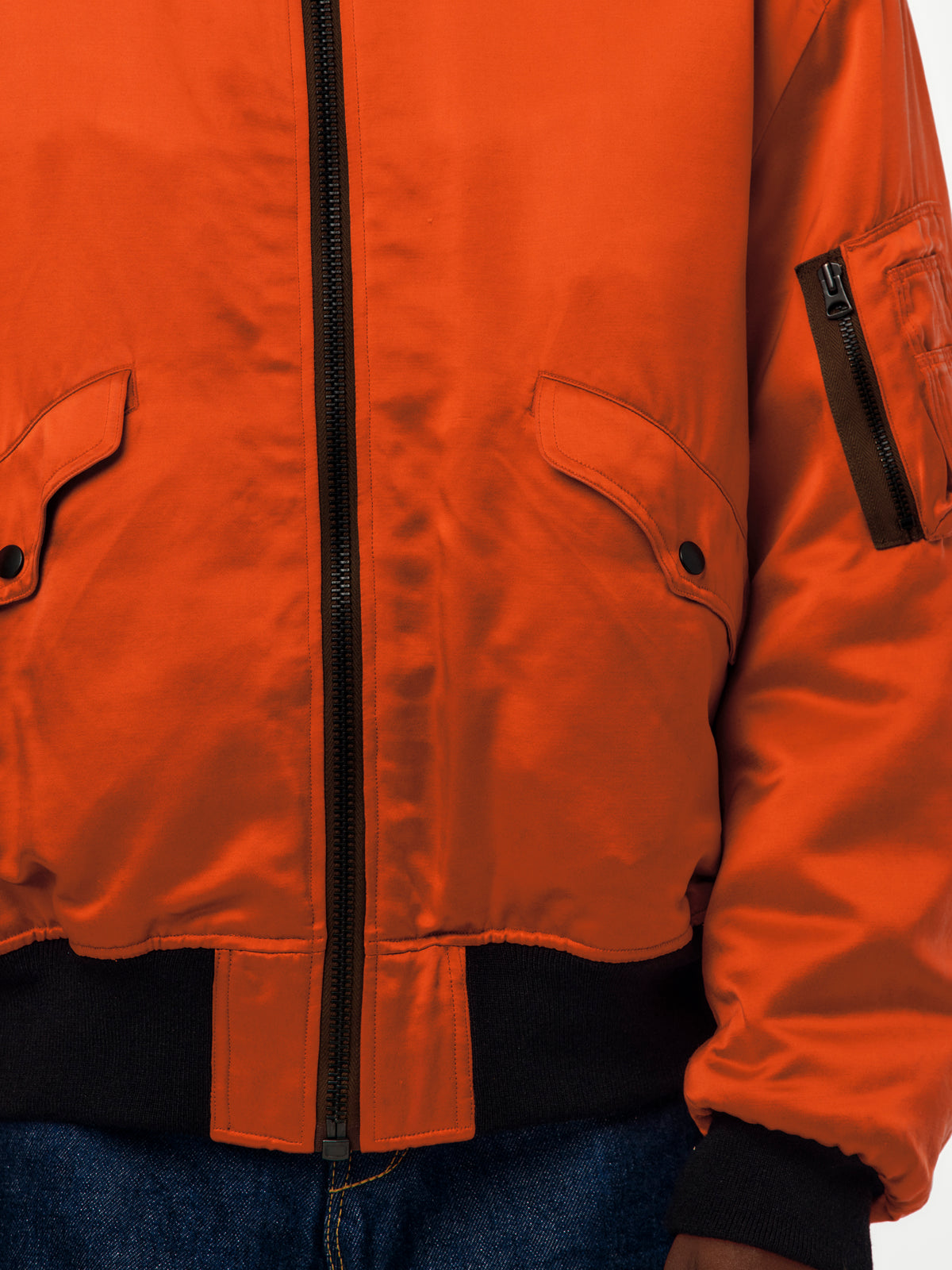 A.PRESSE Vintage Silk Test Sample Reversible Flight Jacket (Sis) (Orange)