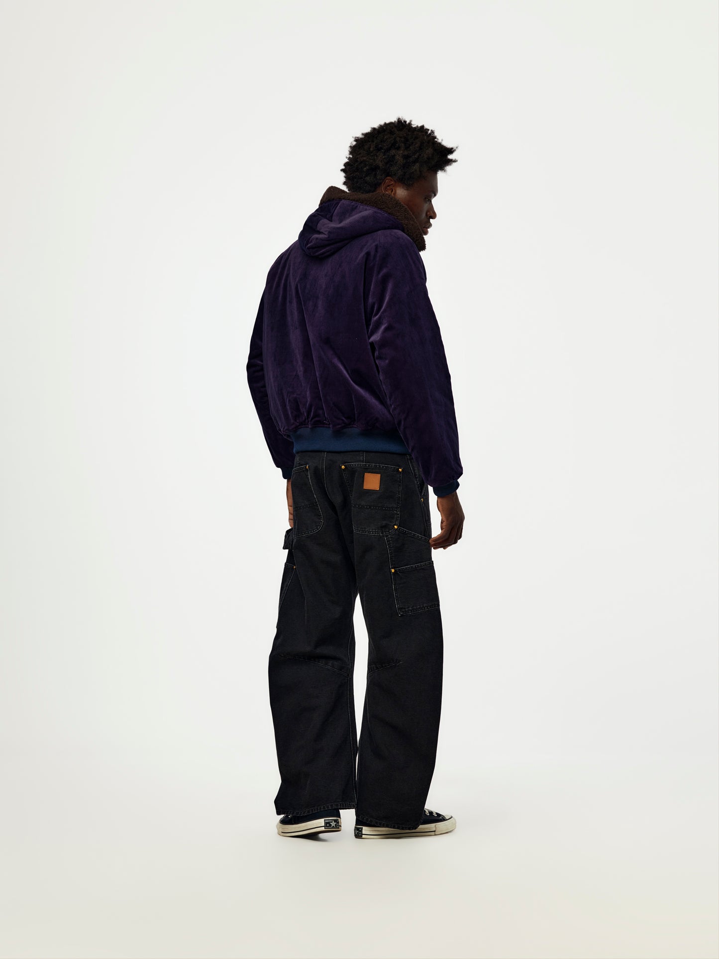 A.PRESSE Vintage Souvenir Velour Hooded Jacket (Sis) (Purple)