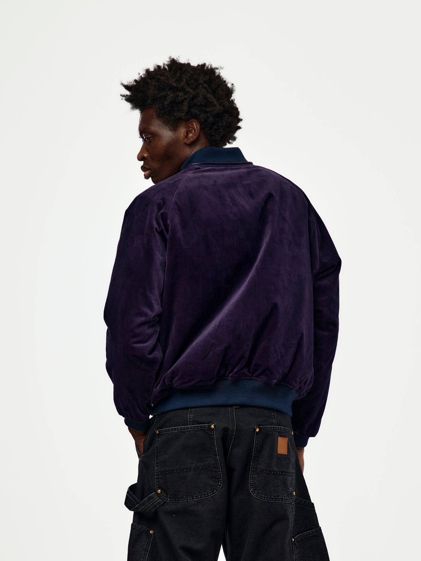 A.PRESSE Vintage Souvenir Velour Hooded Jacket (Sis) (Purple)