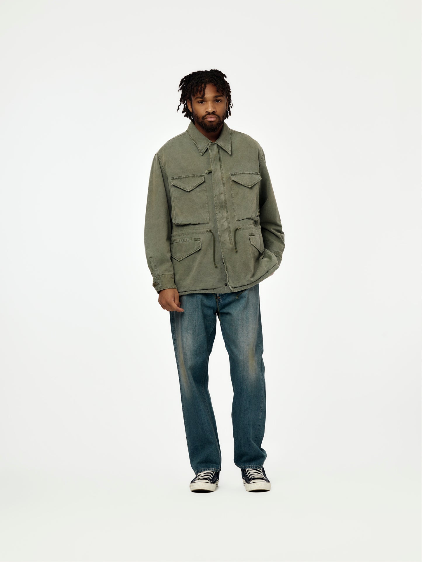 A.PRESSE No.22 Washed Wide Denim Pants (Indigo) (Sis)