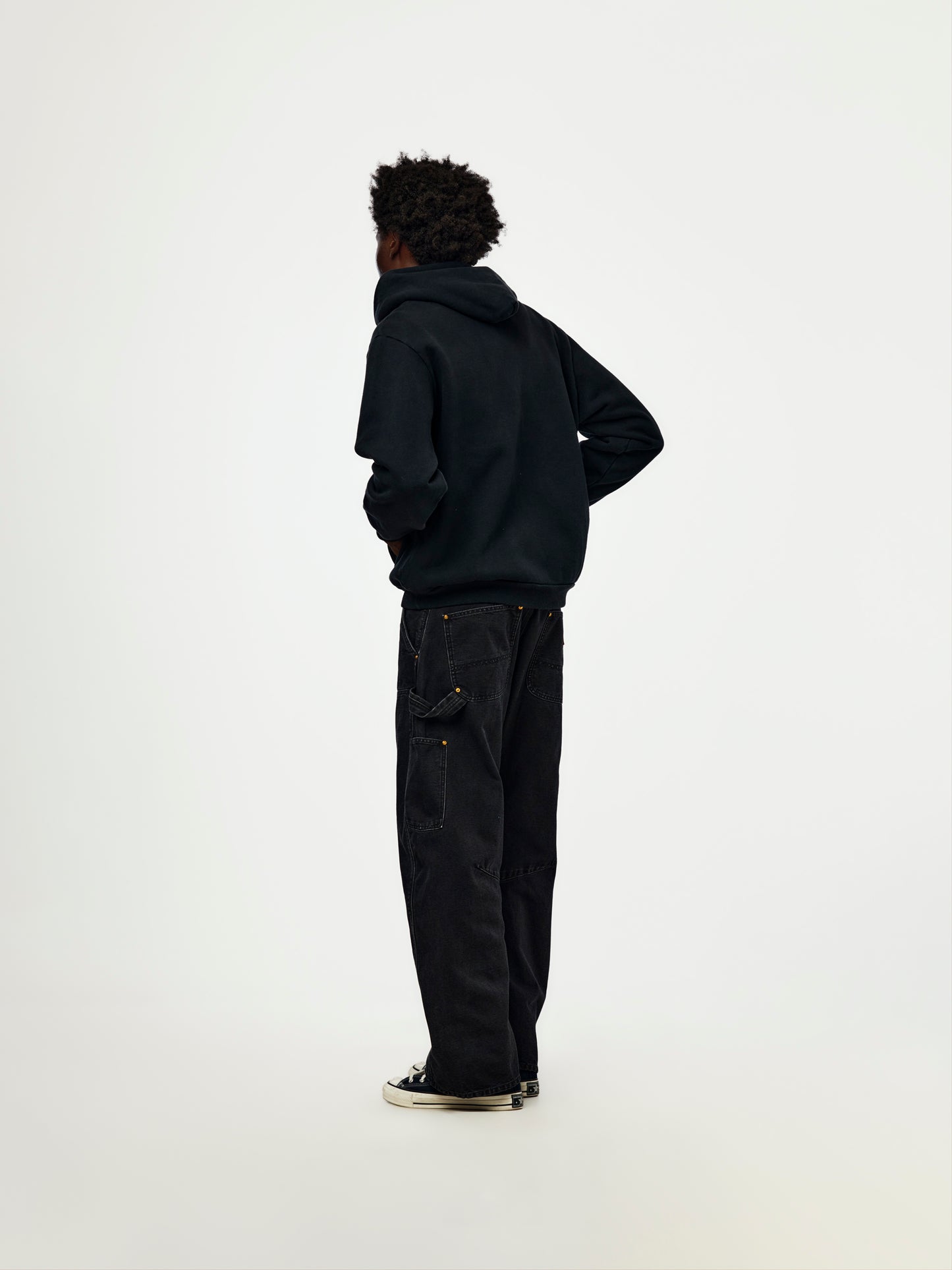 A.PRESSE Vintage Zip Sweat Hoodie (Sis) (Black)
