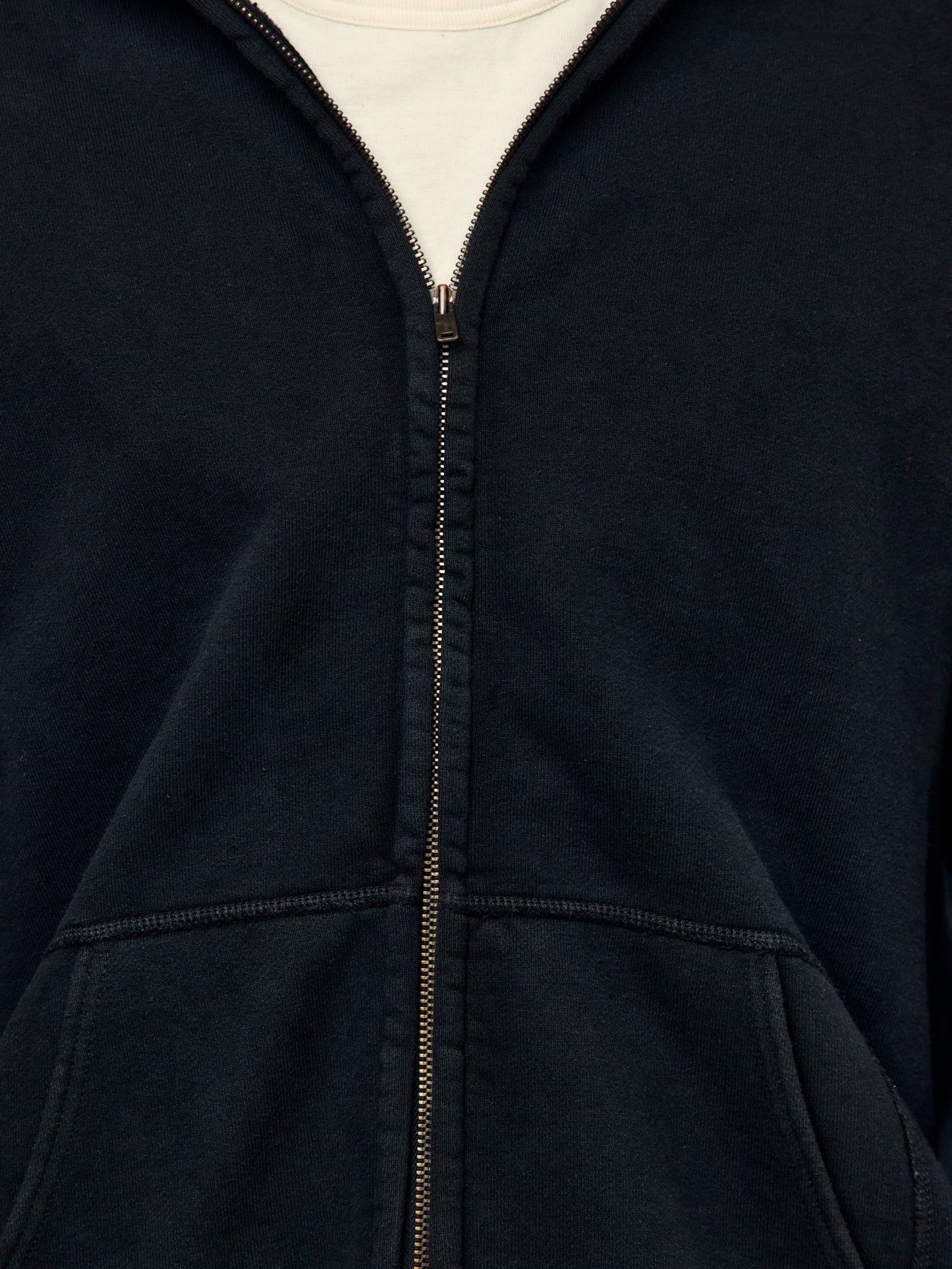 A.PRESSE Vintage Zip Sweat Hoodie (Sis) (Black)
